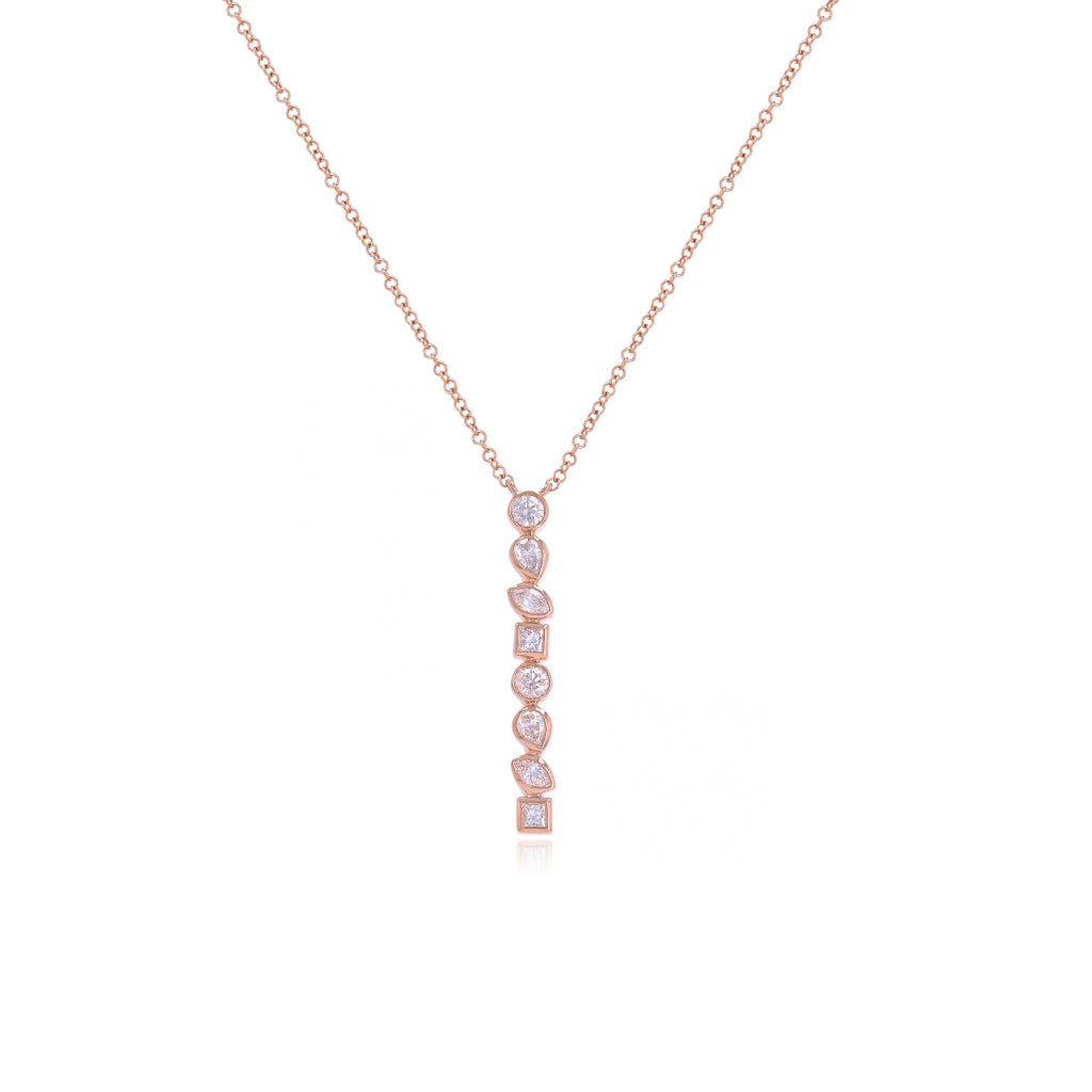 Multi Shape Bezel Diamond Necklace