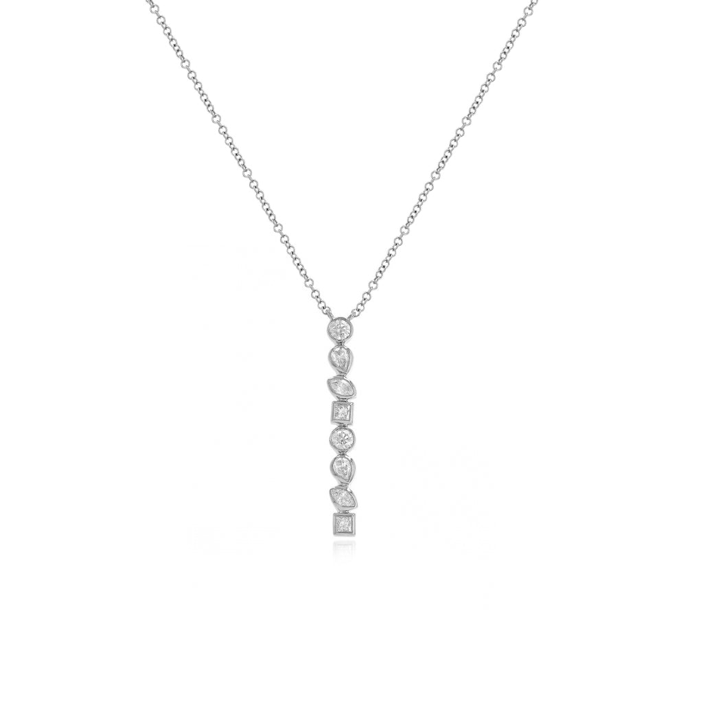 Multi Shape Bezel Diamond Necklace