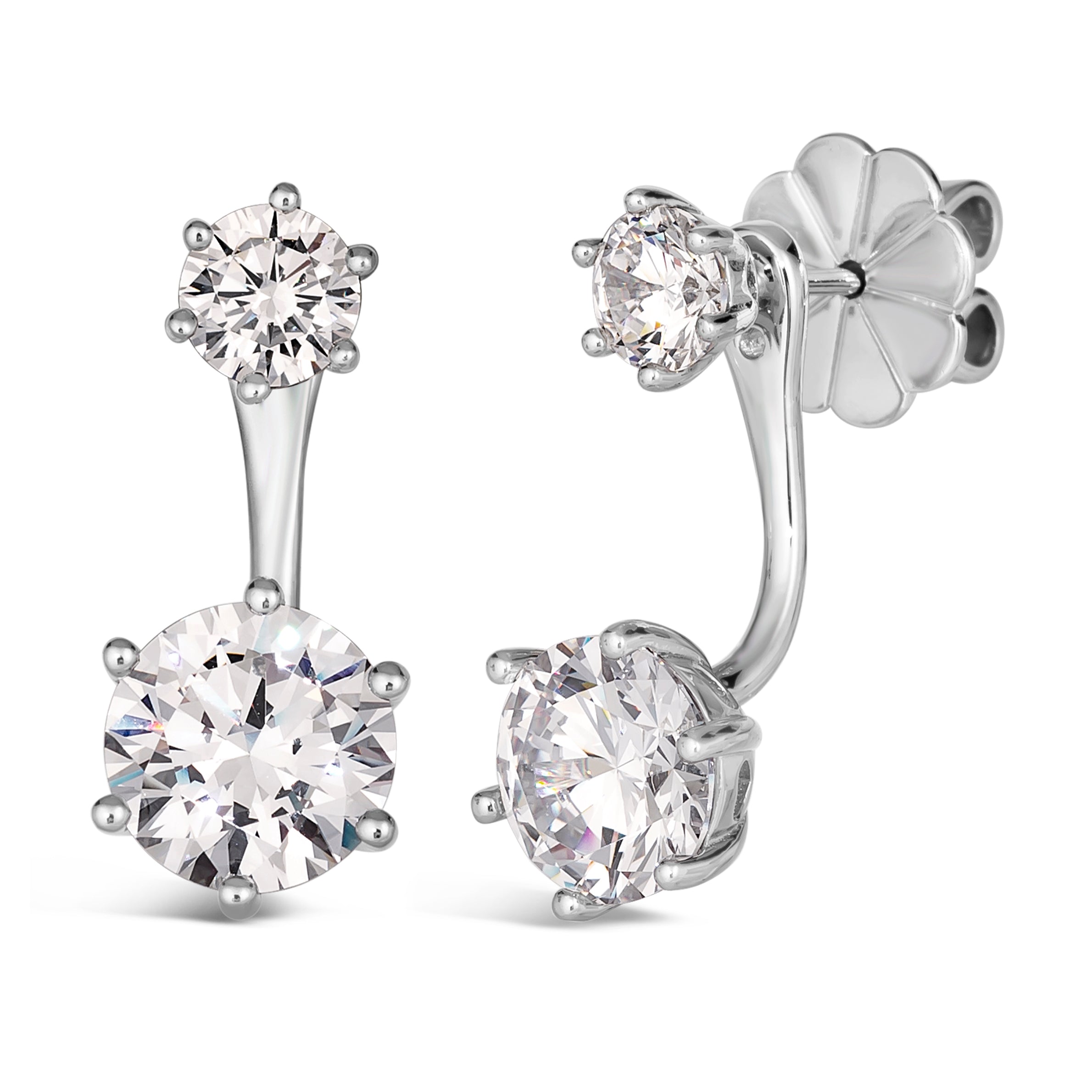 Reflejo 2.50 Carat Earrings Studs and Jackets Set