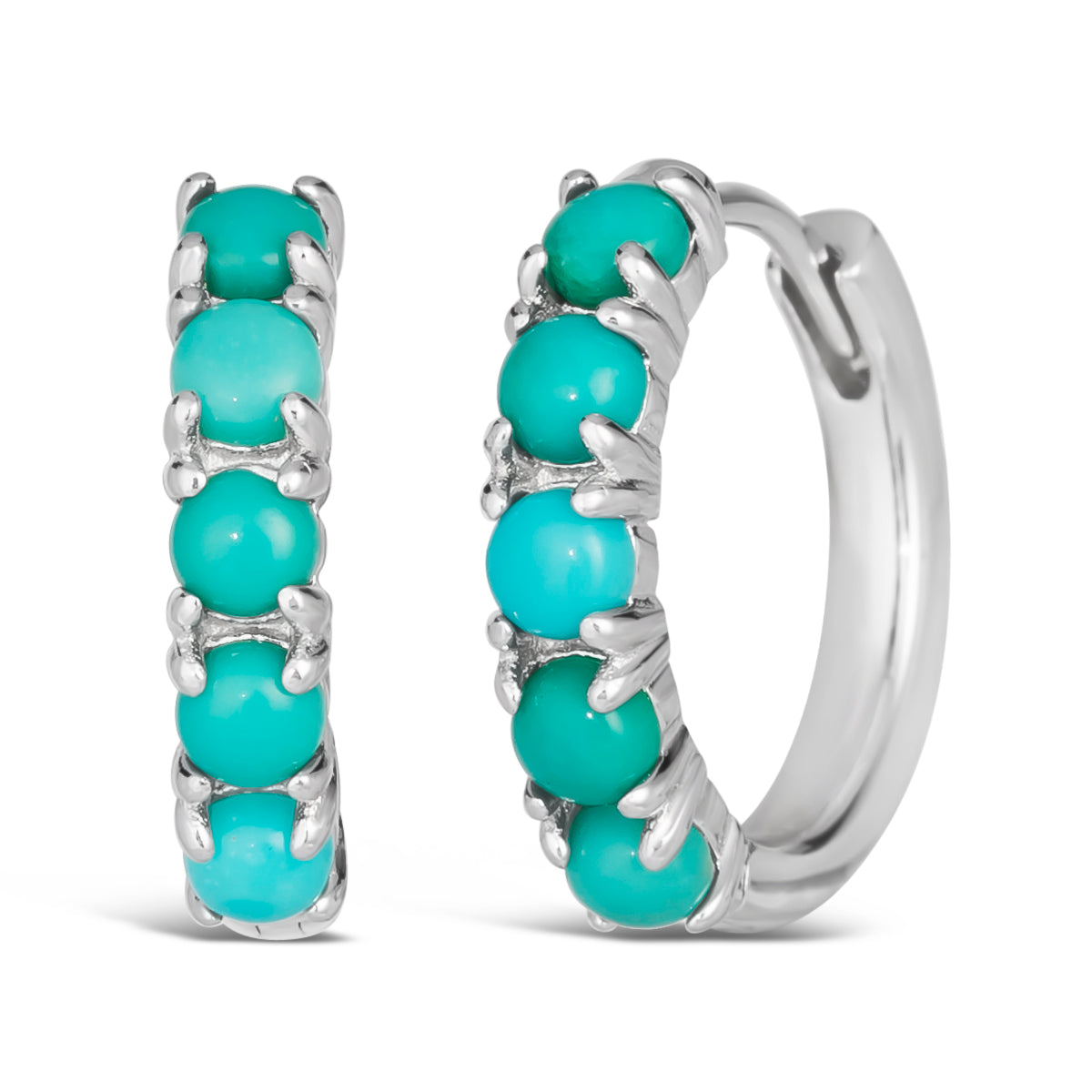 Olivia 72 Blue Turquoise Huggie Earrings