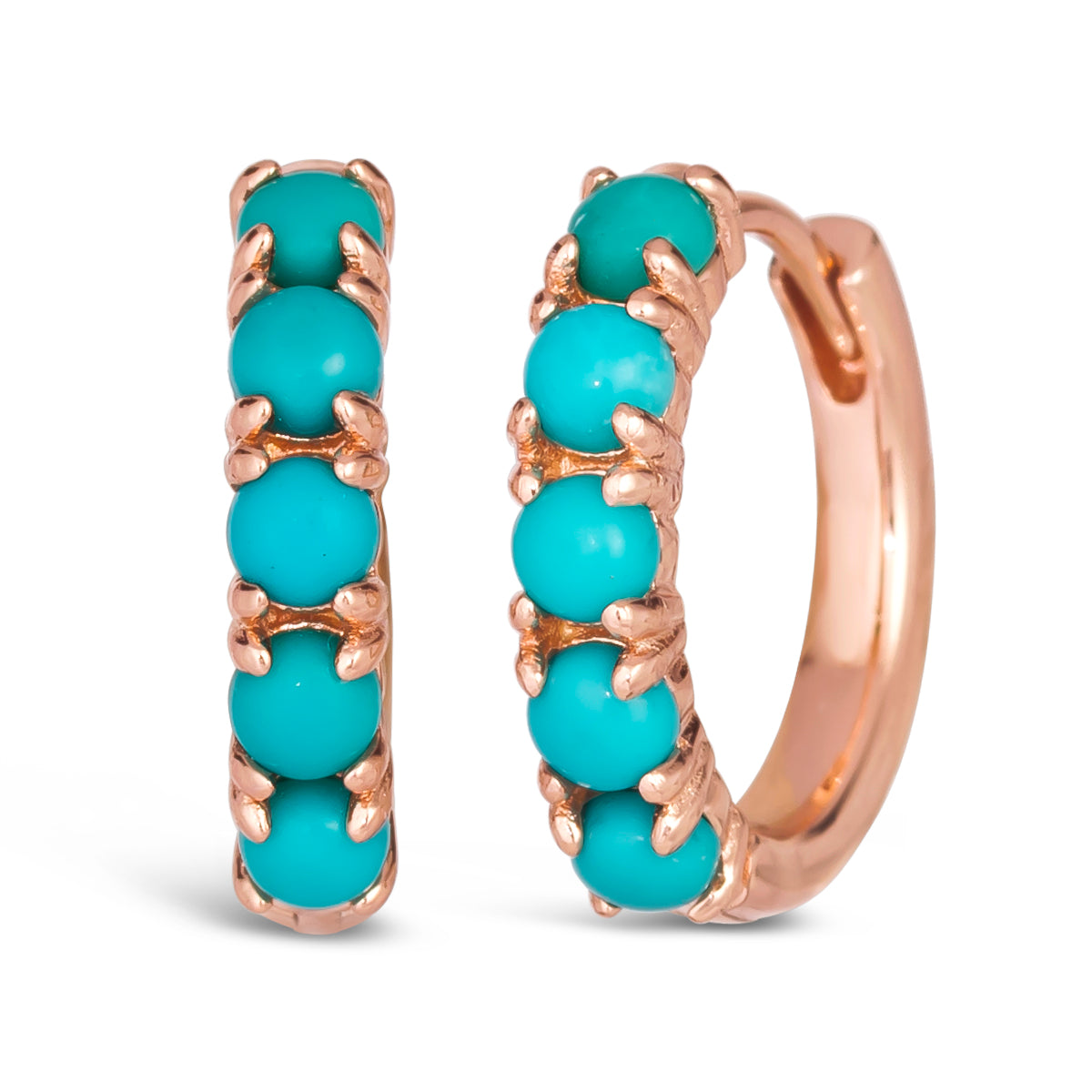 Olivia 72 Blue Turquoise Huggie Earrings