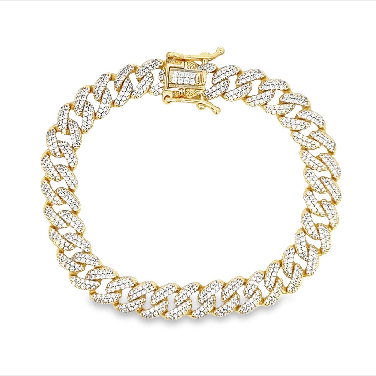 Thick Cuban Pave Bracelet