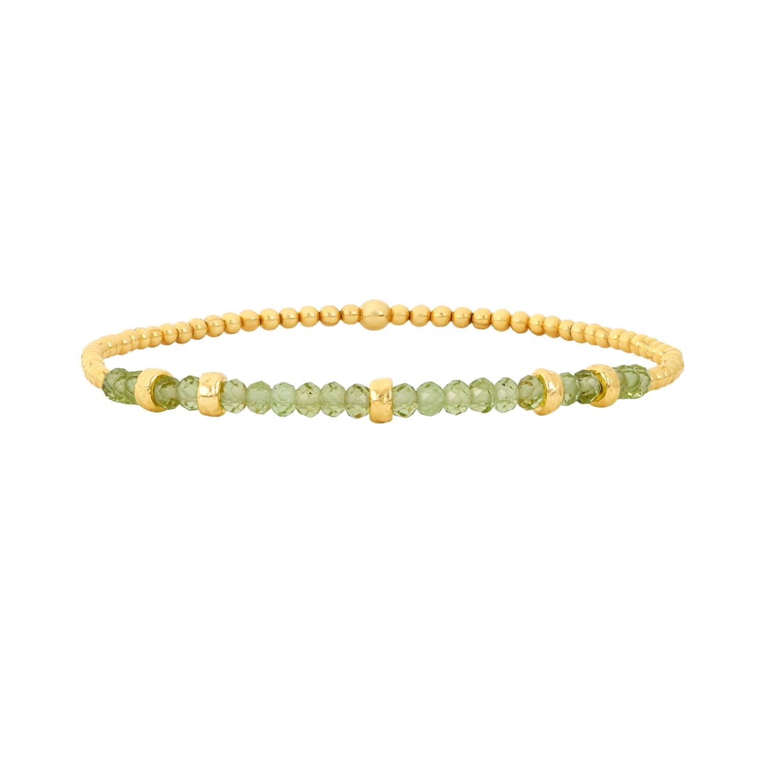 August Peridot and Rondelle Bracelet