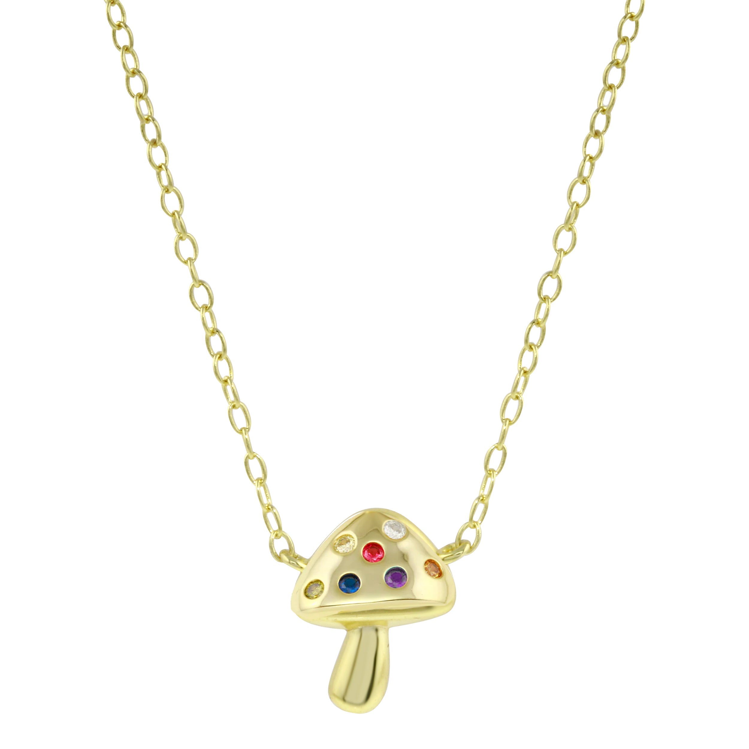 Mini Rainbow Mushroom Necklace