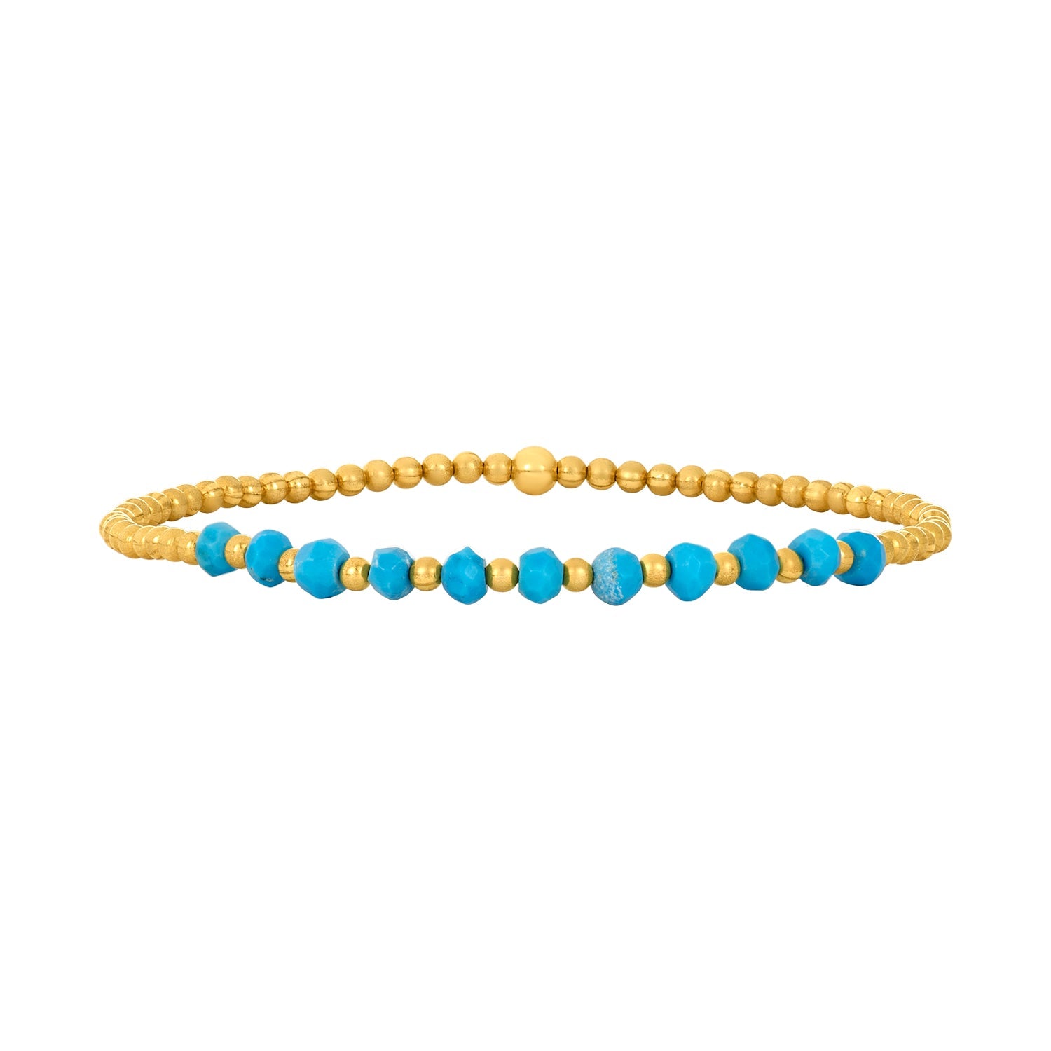 2MM Signature Bracelet with Classic Turquoise Gold Pattern