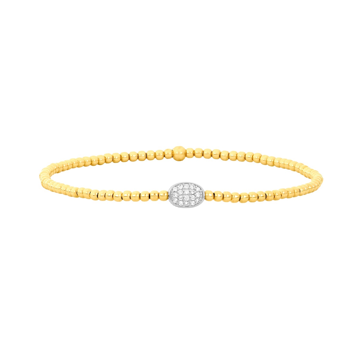 2MM Signature Bracelet with 14K White Gold Diamond Bean