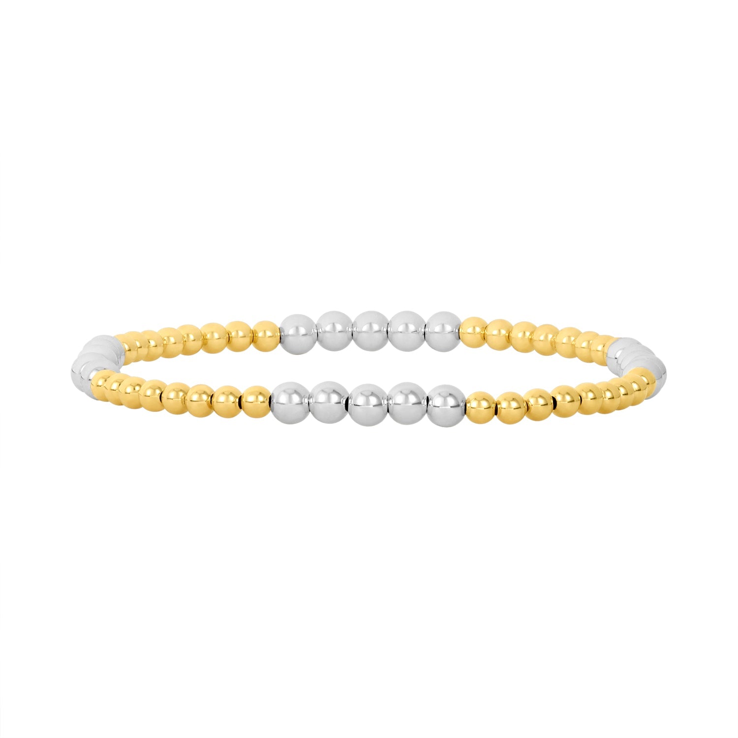 3MM Yellow Gold Filled Bracelet with 4MM Sterling Silver