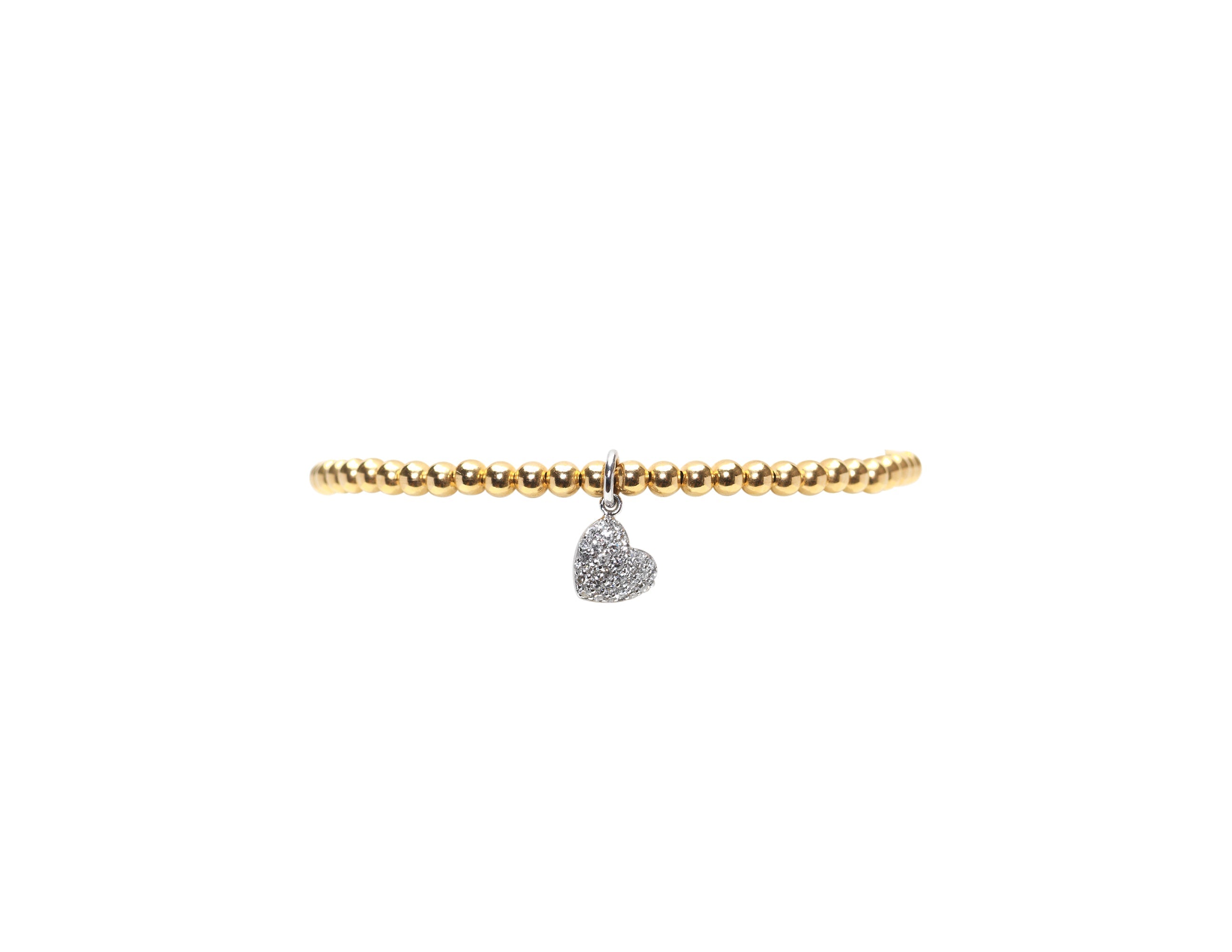 3MM Signature Bracelet with 14K White Gold Diamond Heart Charm