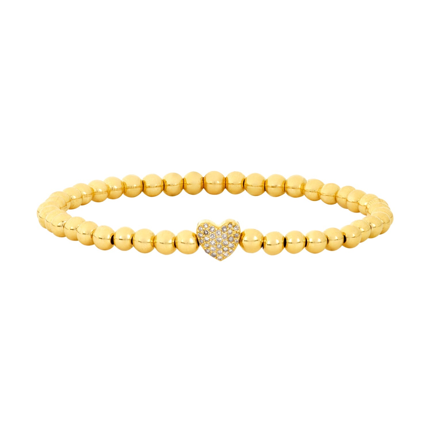 4MM Signature Bracelet with 14K Diamond Heart Bead