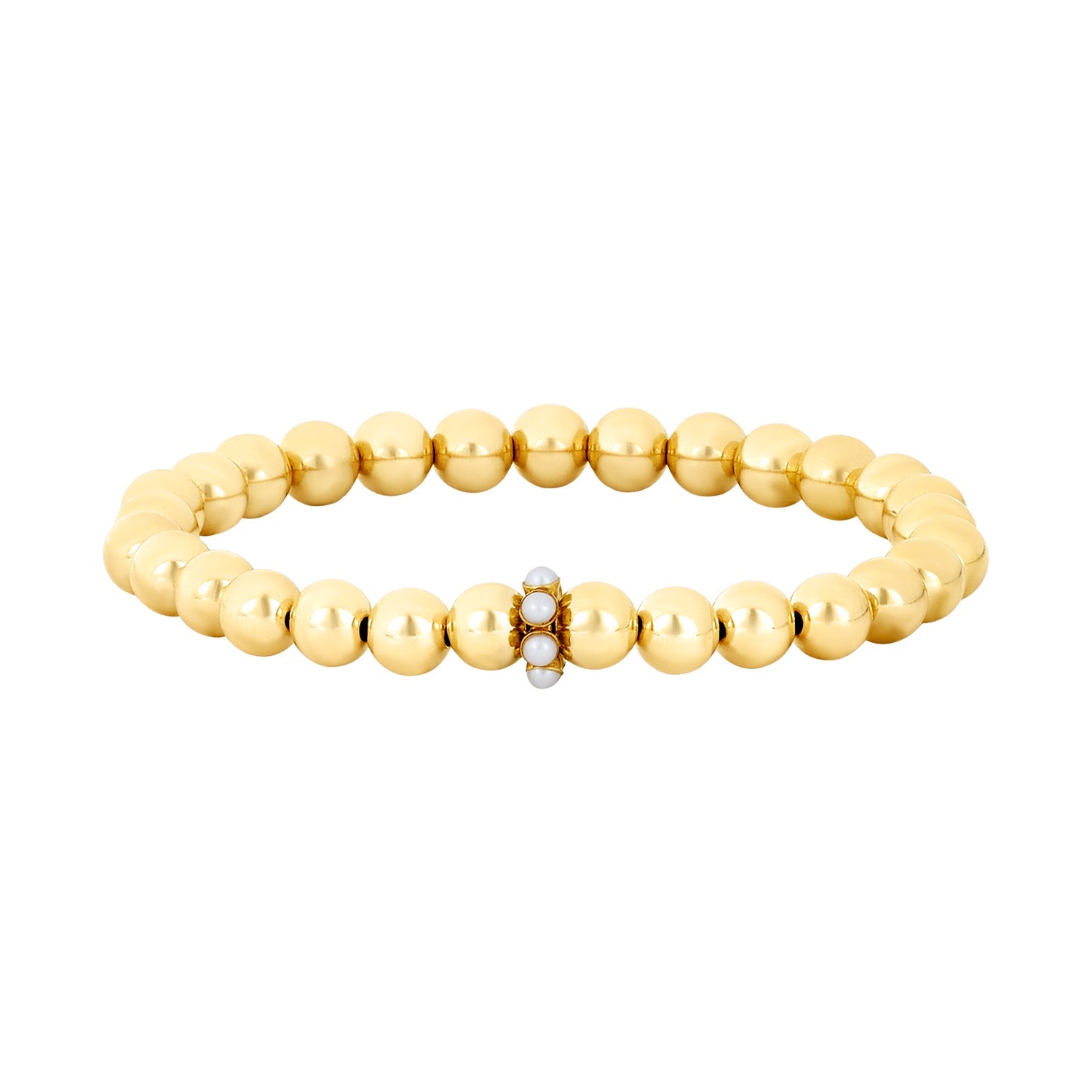 6MM Signature Bracelet with 14k Pearl Rondelle