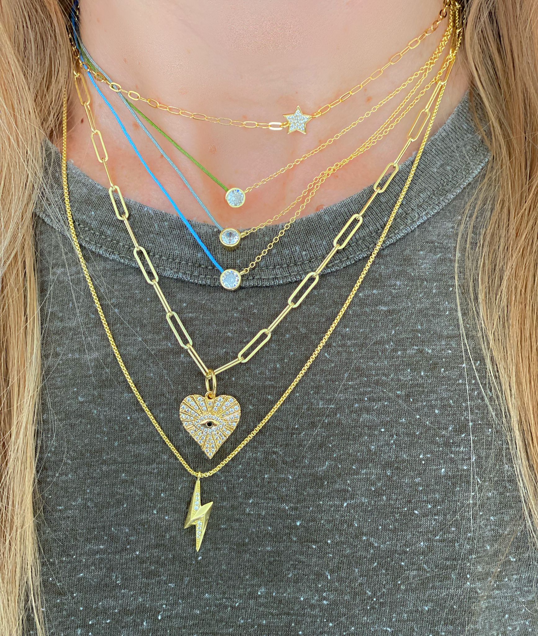 Strike Pave Long Necklace