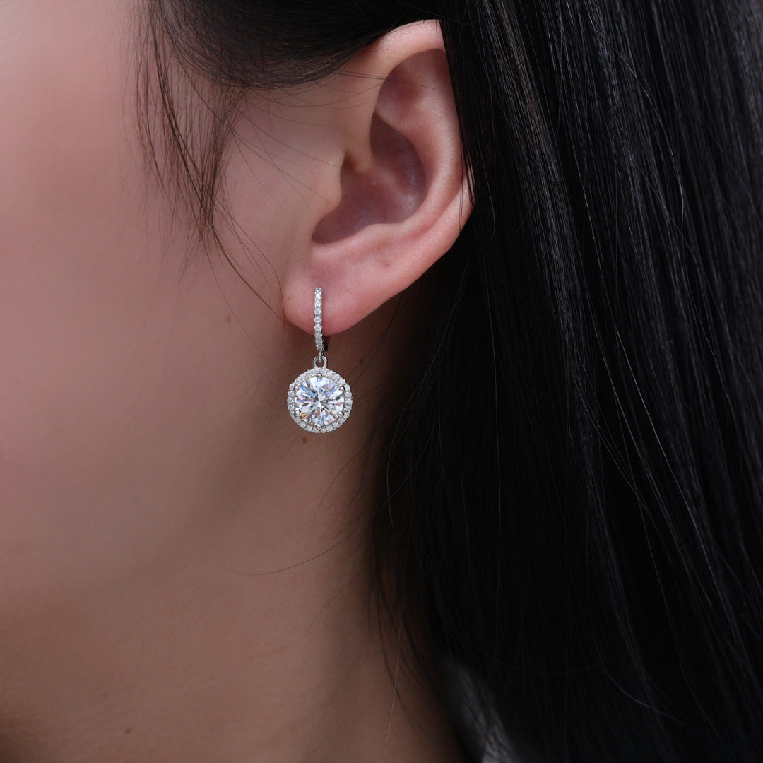 Perfect Halo 2 Carat Dangle Earring