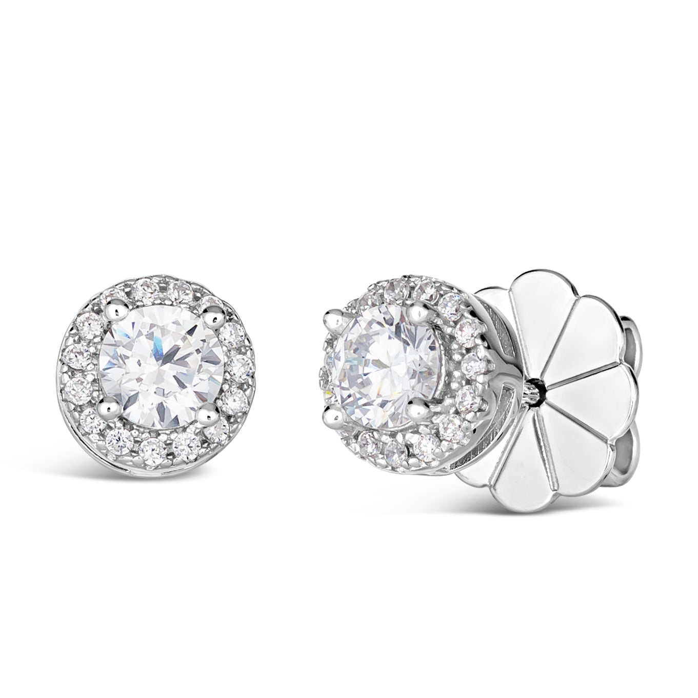 Hello, Halo 2 Carat Diamond Crystalline Studs