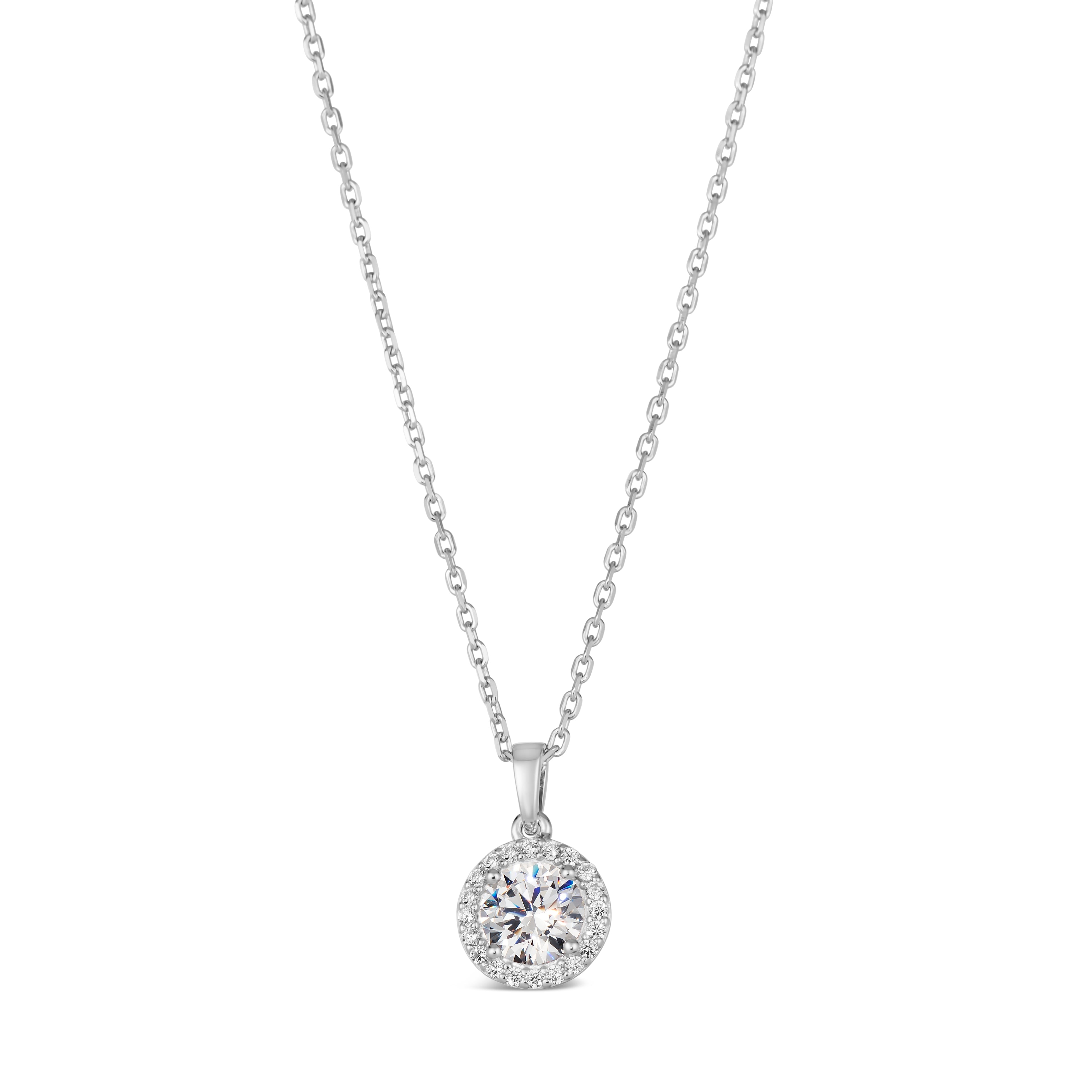 1.50 Carat Mini Halo Gem Necklace