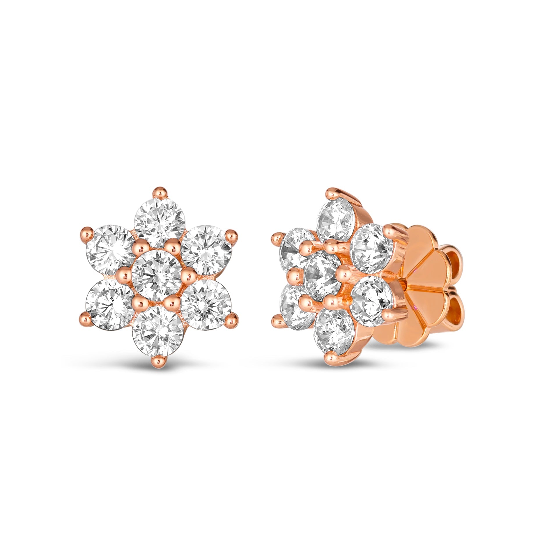 Rosette 1.50tcw Diamond Crystalline Studs