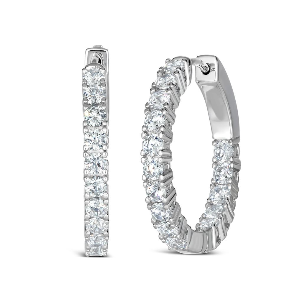 Inside Out 1 Carat Diamond Crystalline Hoops