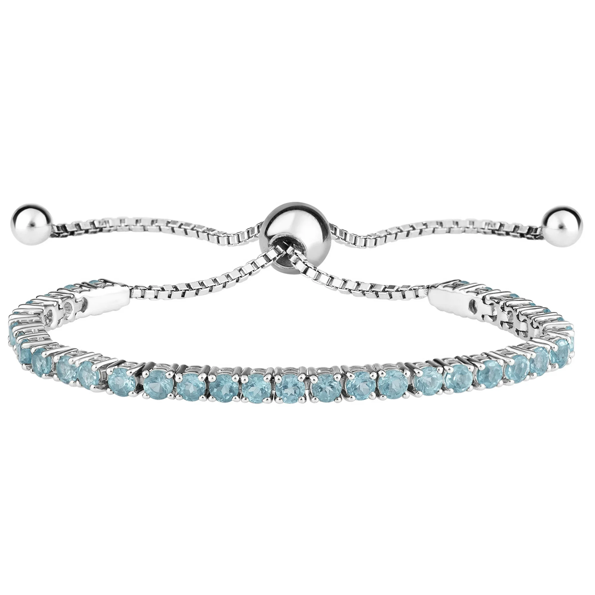 Signature Adjustable Bolo Bracelet in Aquamarine