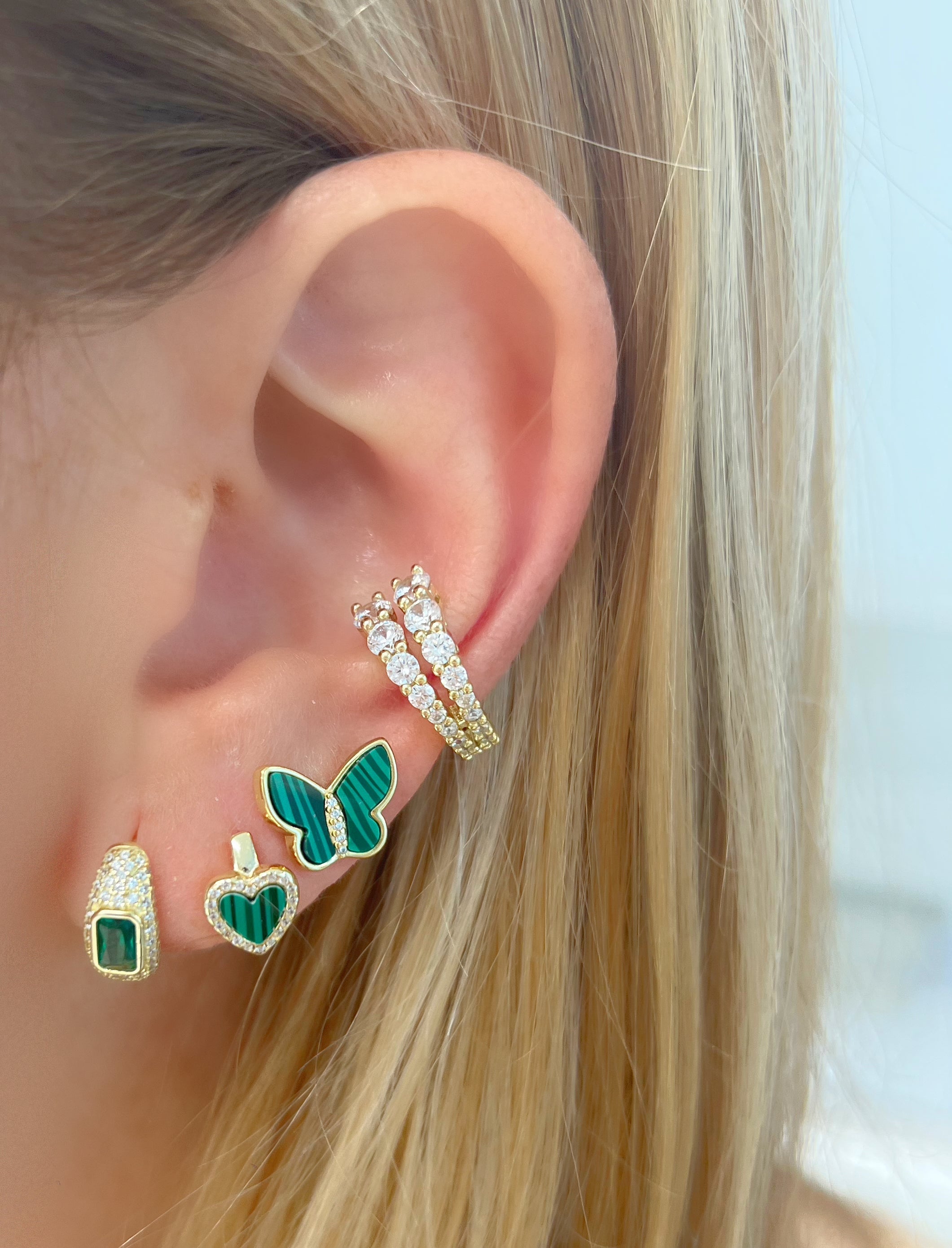 Malachite Butterfly Studs