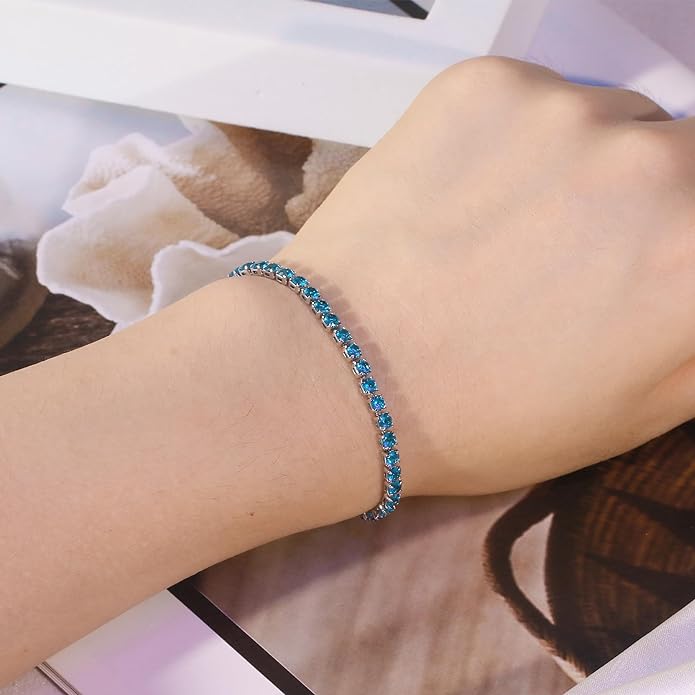 Signature Adjustable Bolo Bracelet in Blue Topaz