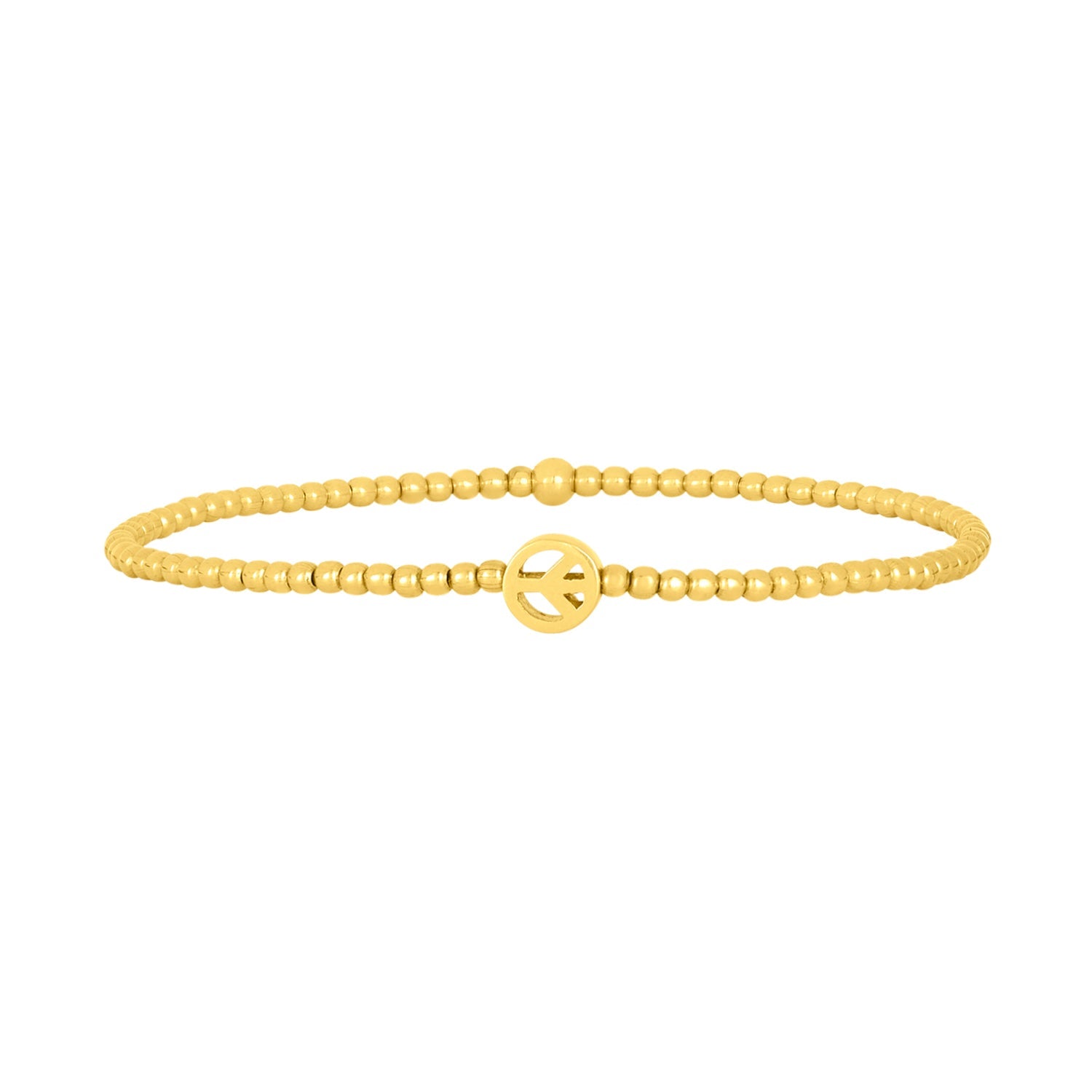 2mm Signature Bracelet With 14K Peace Sign Bead