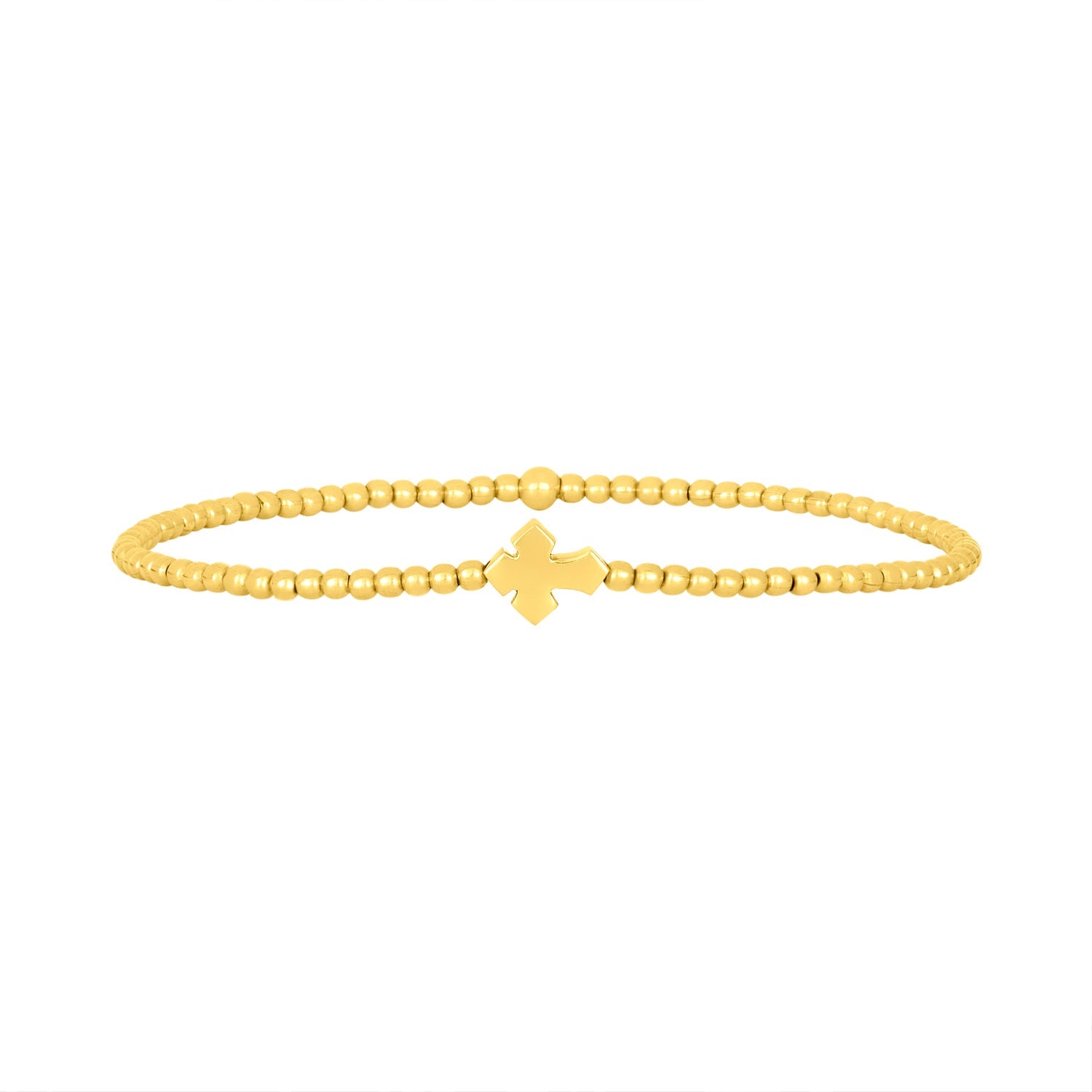 2mm Signature Bracelet With 14K Cross Bead