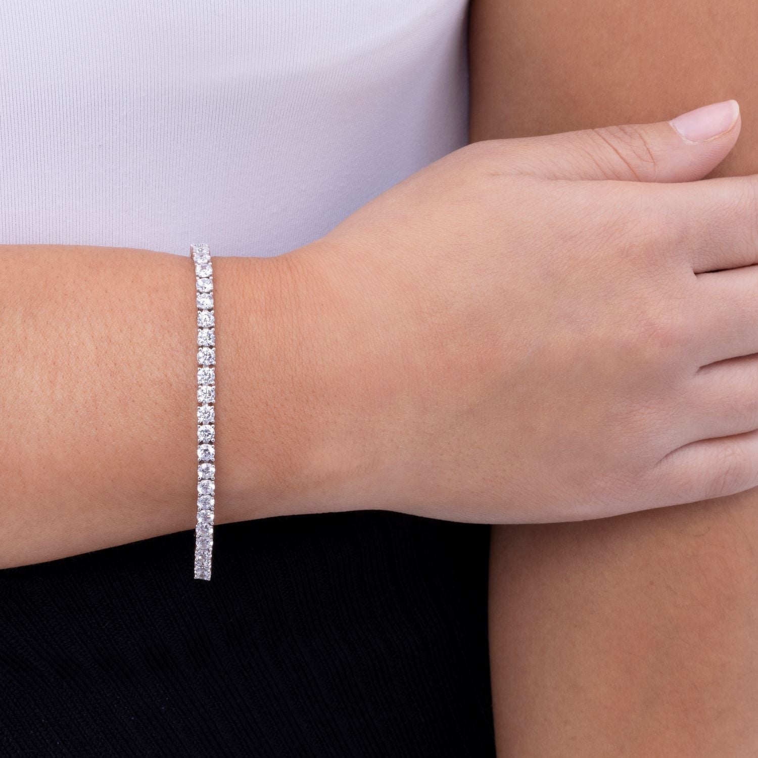 4 Carat Straight Line Tennis Bracelet