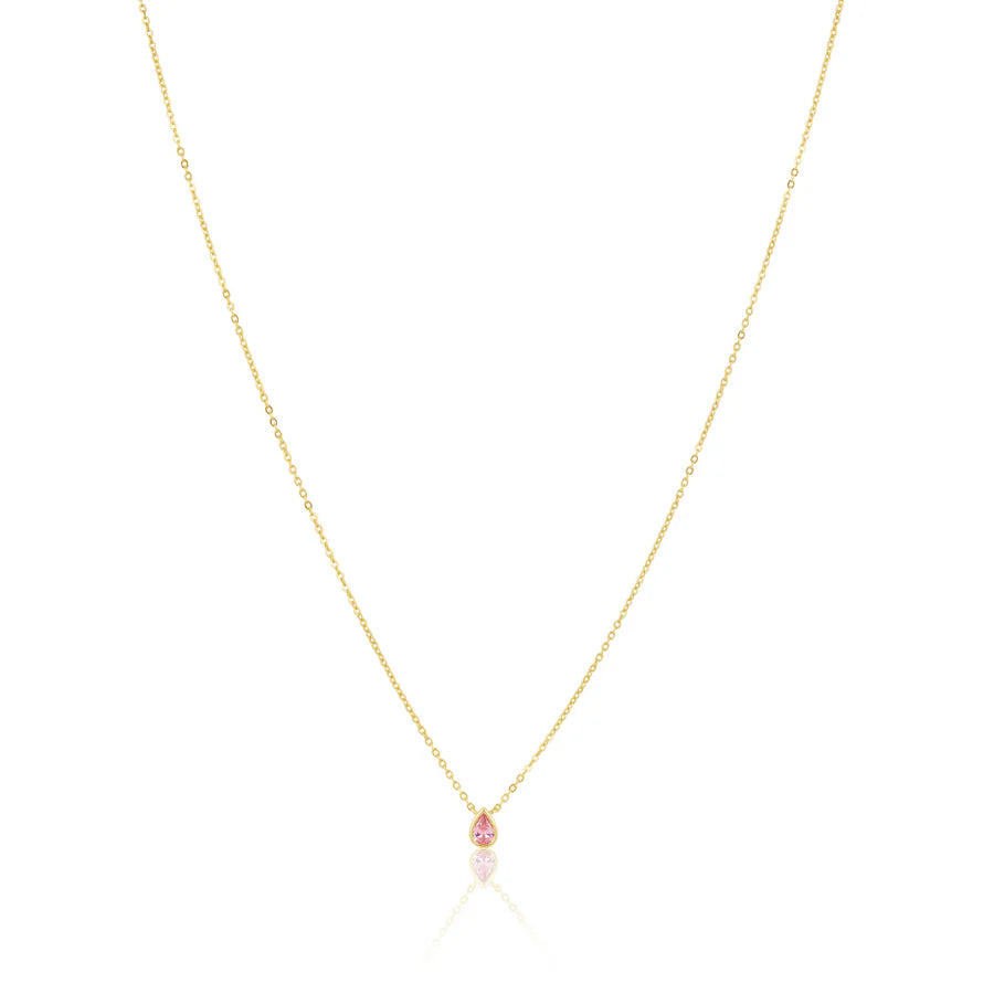 Ines Raindrop Necklace Pink