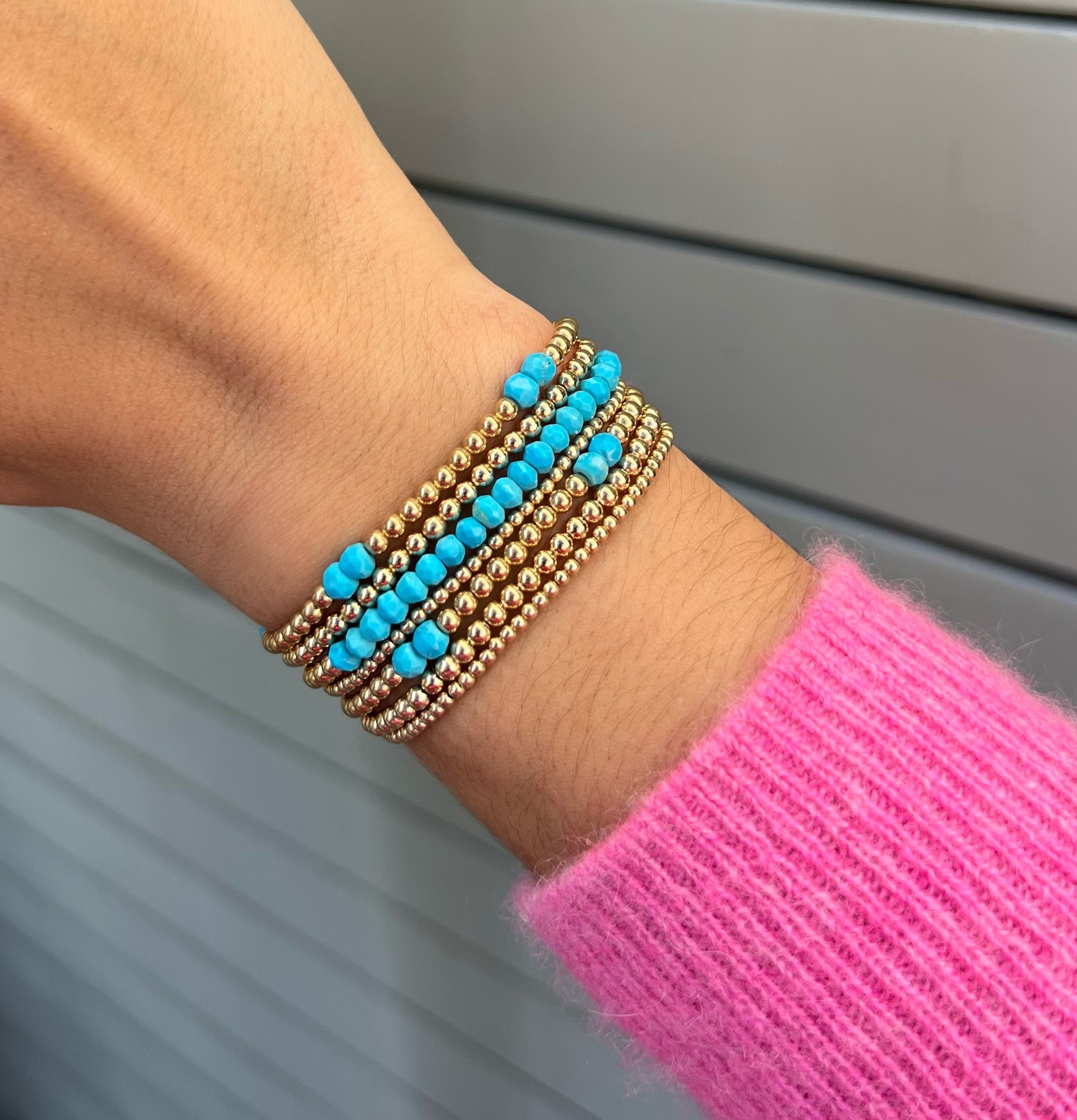 3MM Signature Bracelet with Turquoise Pattern