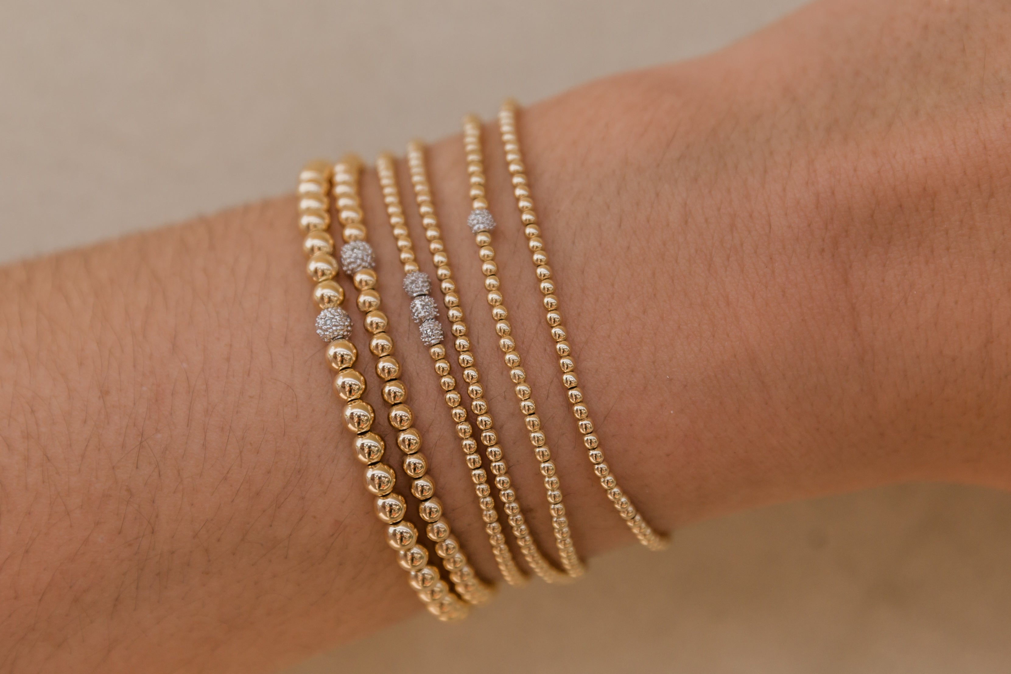 2MM Signature Bracelet with 14K Gold Diamond Bead