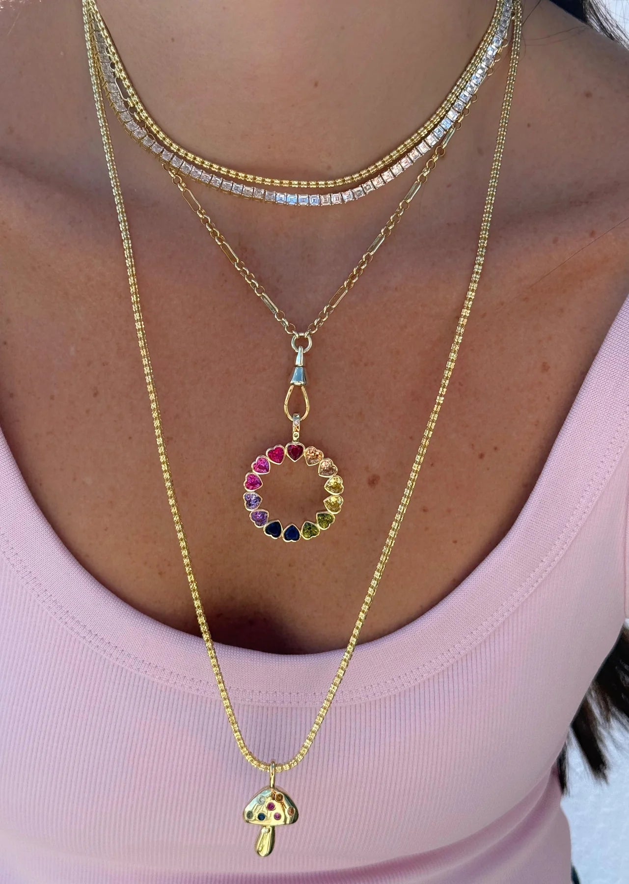 Rainbow Circle of Love Charm