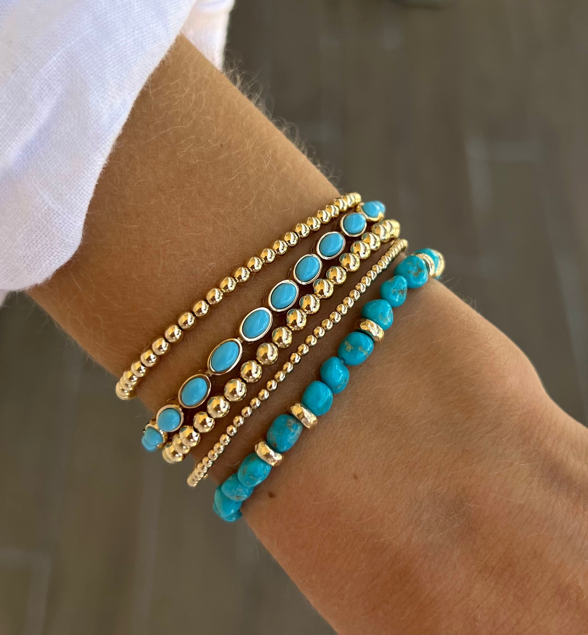 Sleeping Beauty Turquoise and Rondelle Bracelet