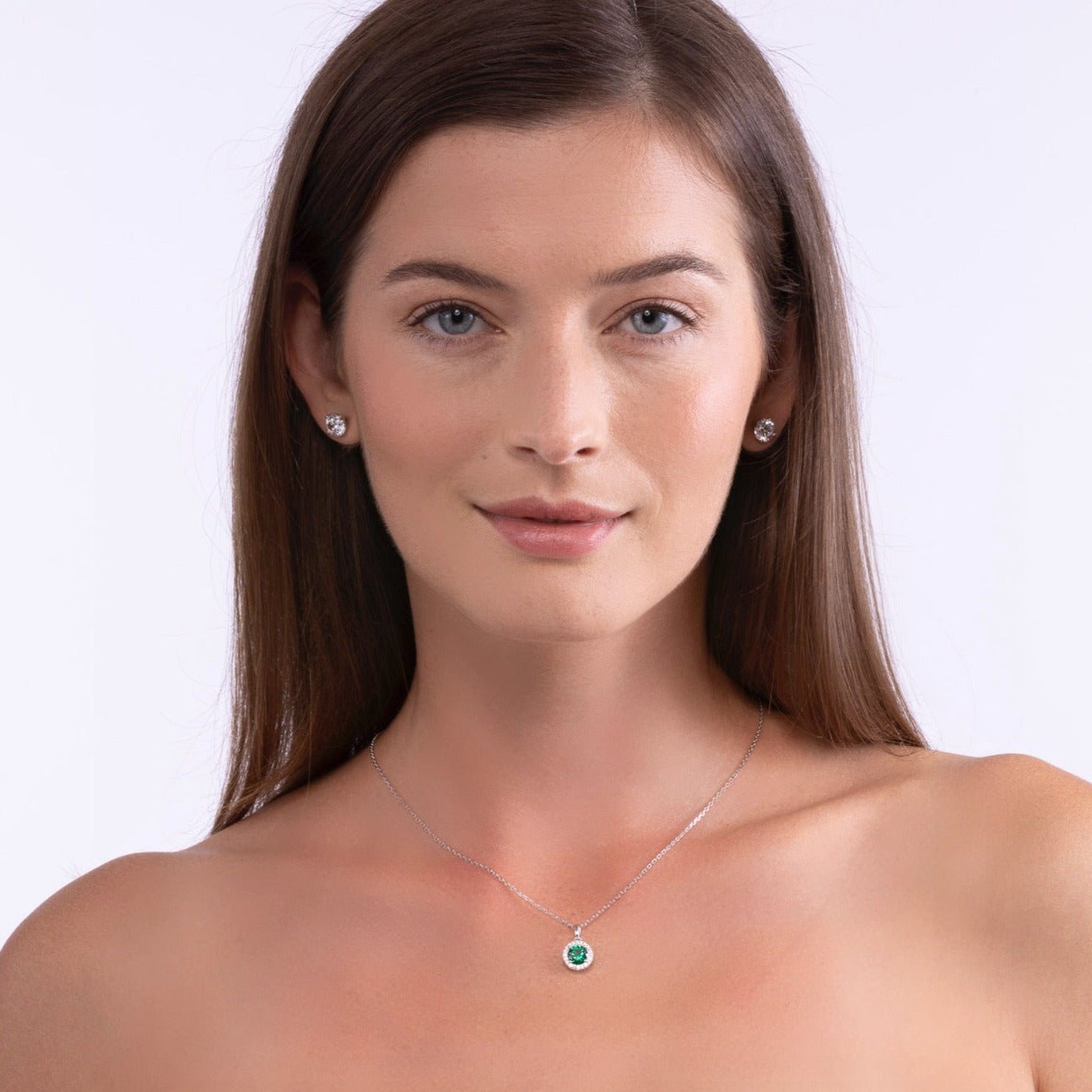 1.50 Carat Mini Halo Gem Necklace