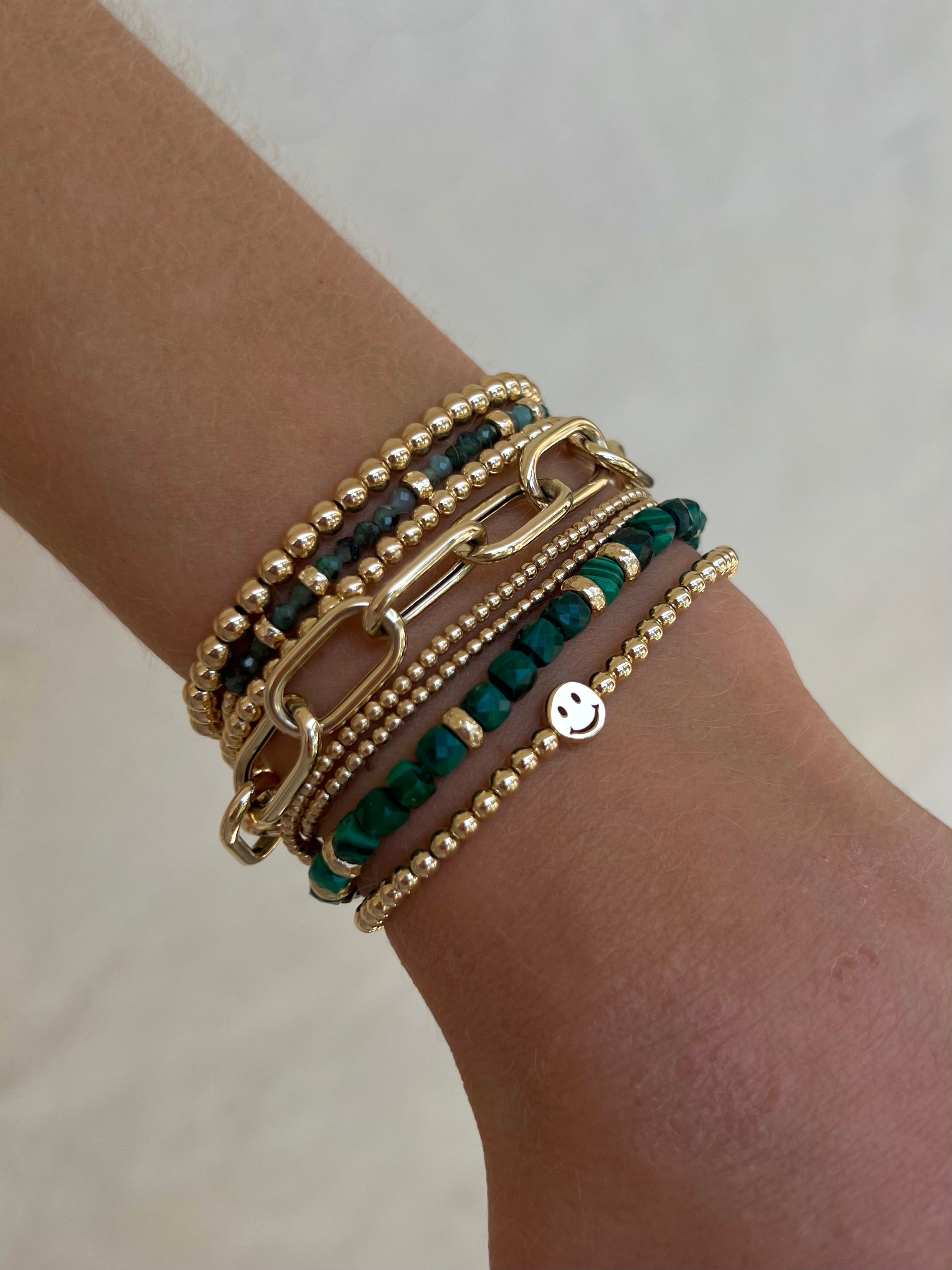 May Emerald and Rondelle Bracelet