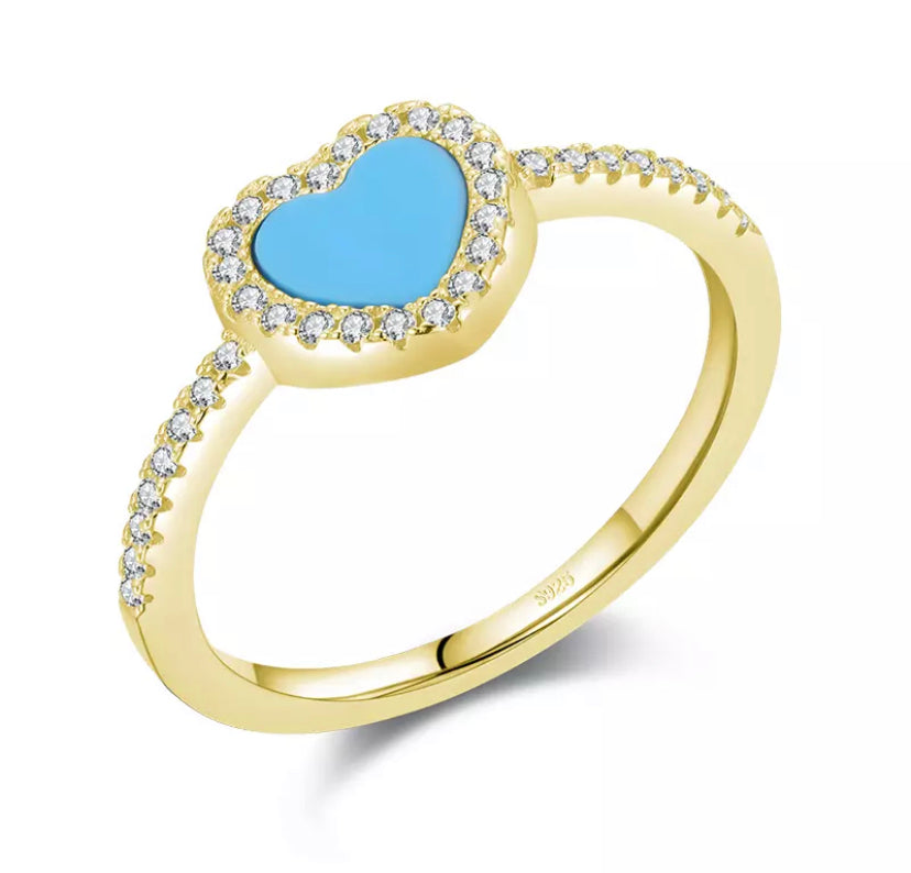 Turquoise Heart Ring