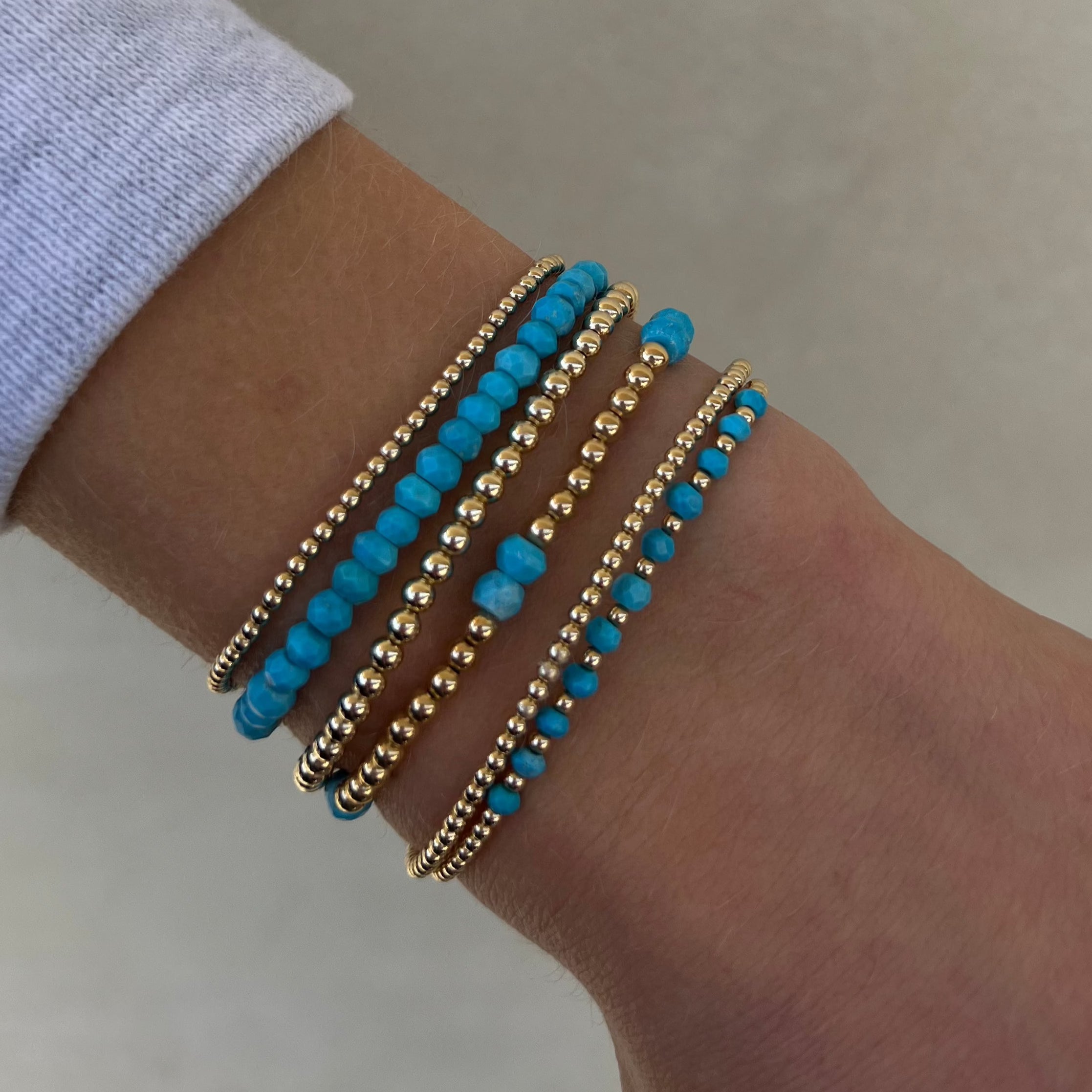 2MM Signature Bracelet with Classic Turquoise Gold Pattern