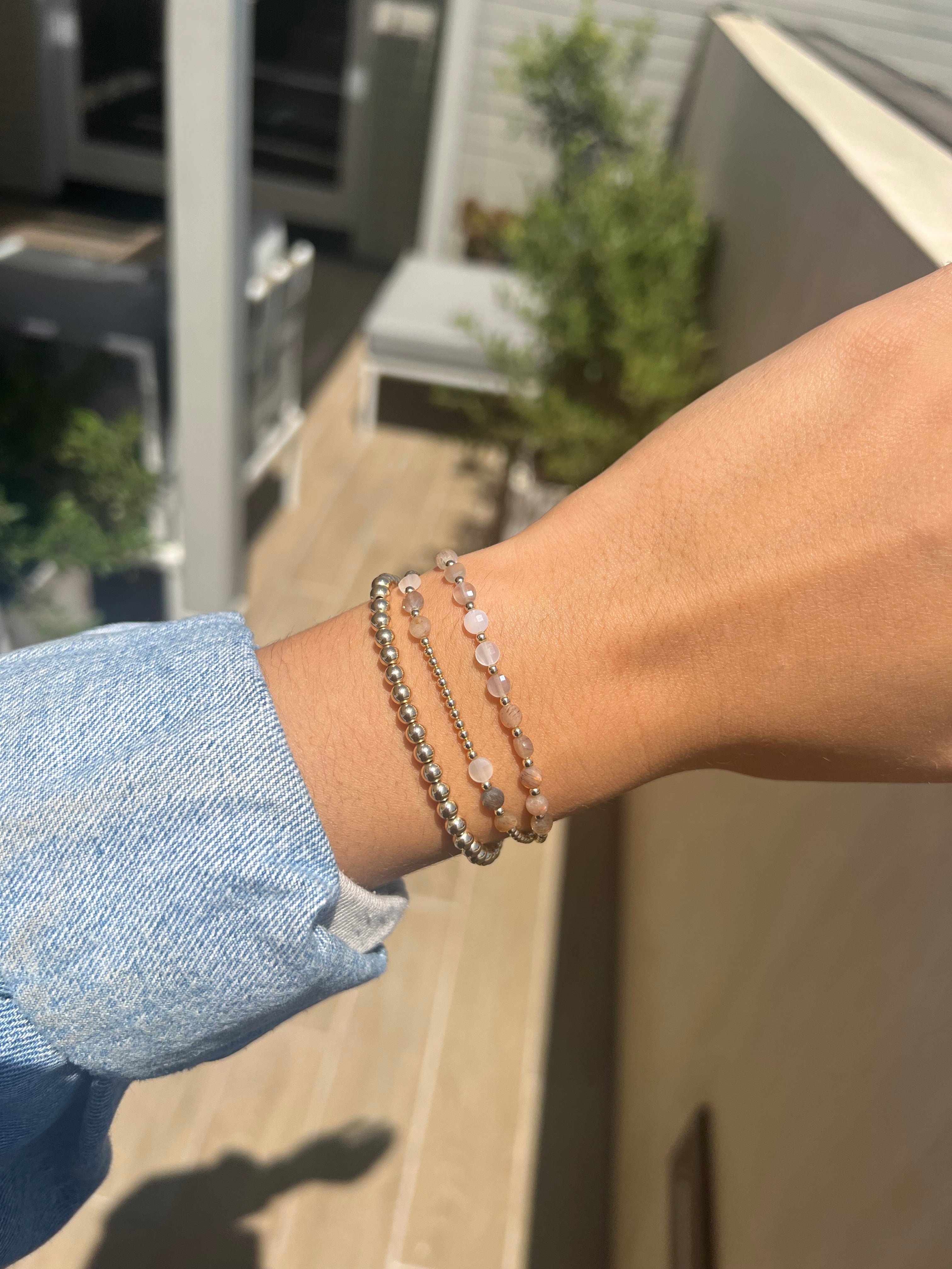 2MM Signature Bracelet with Moonstone Ombré Pattern