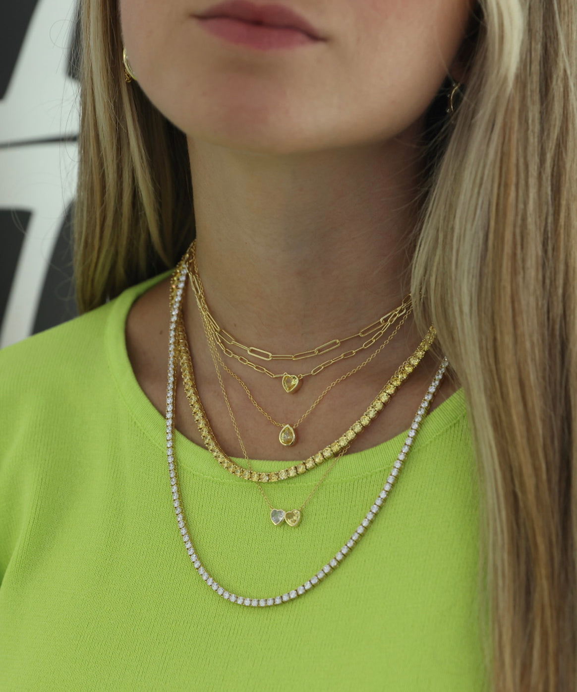 Golden Tennis Necklace