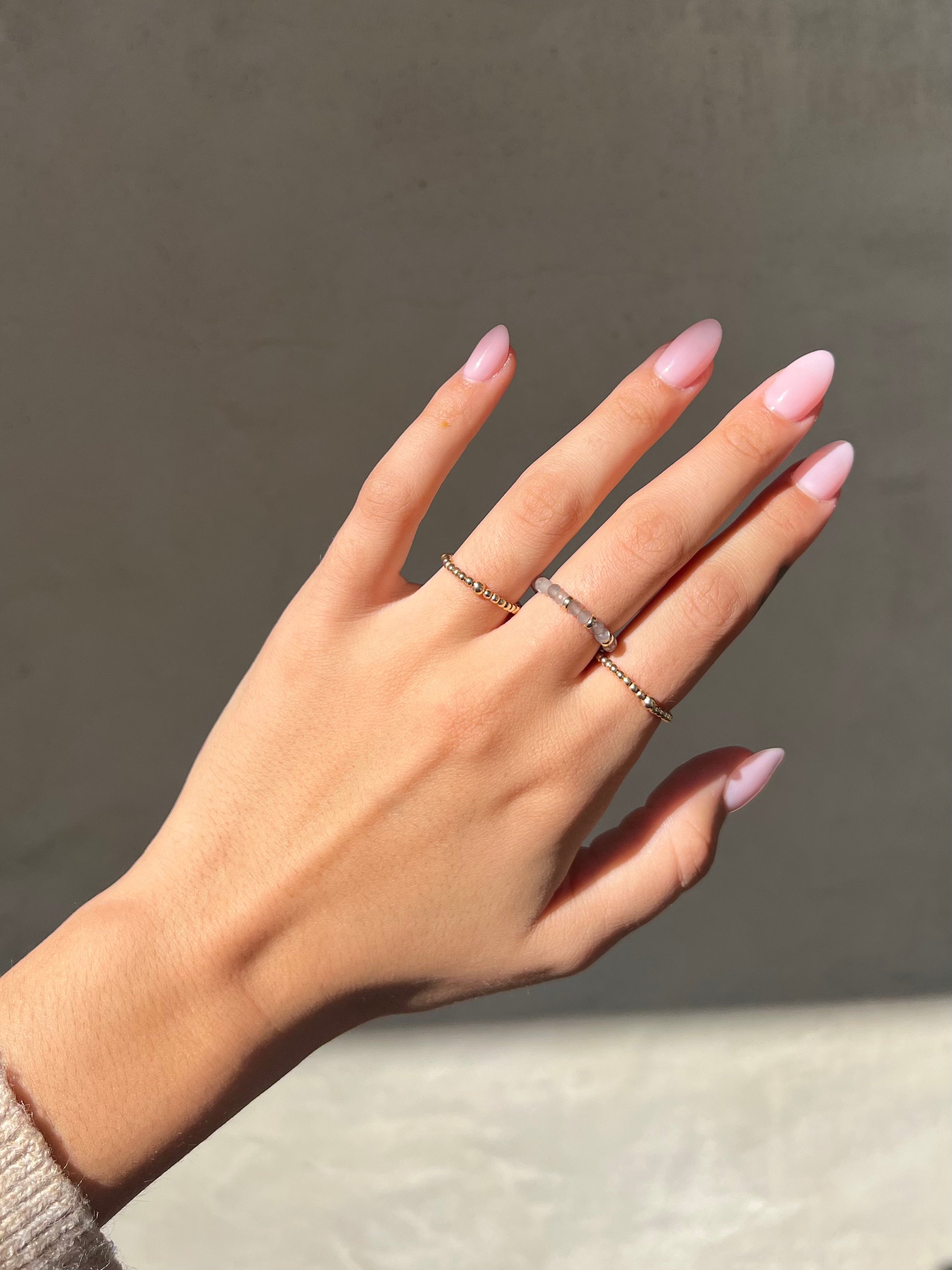 Chocolate Moonstone Ring With Rondelles