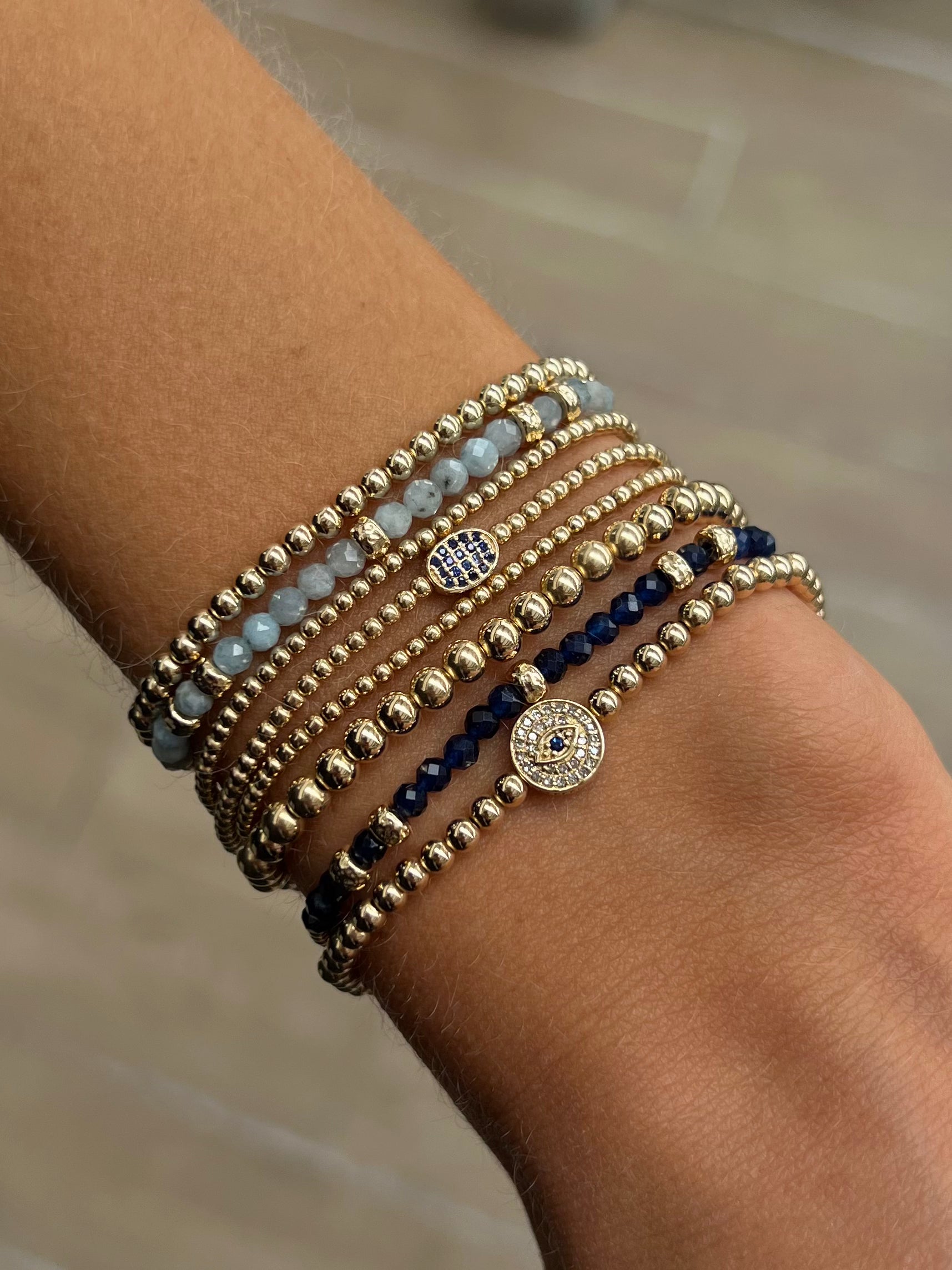 September Blue Sapphire and Rondelle Bracelet