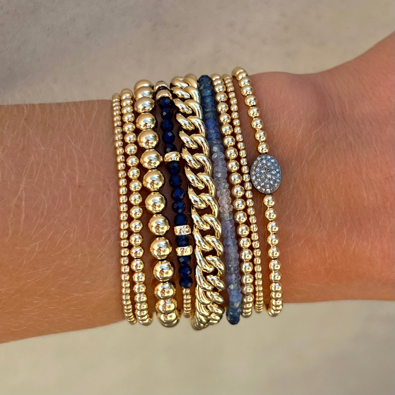 September Blue Sapphire and Rondelle Bracelet