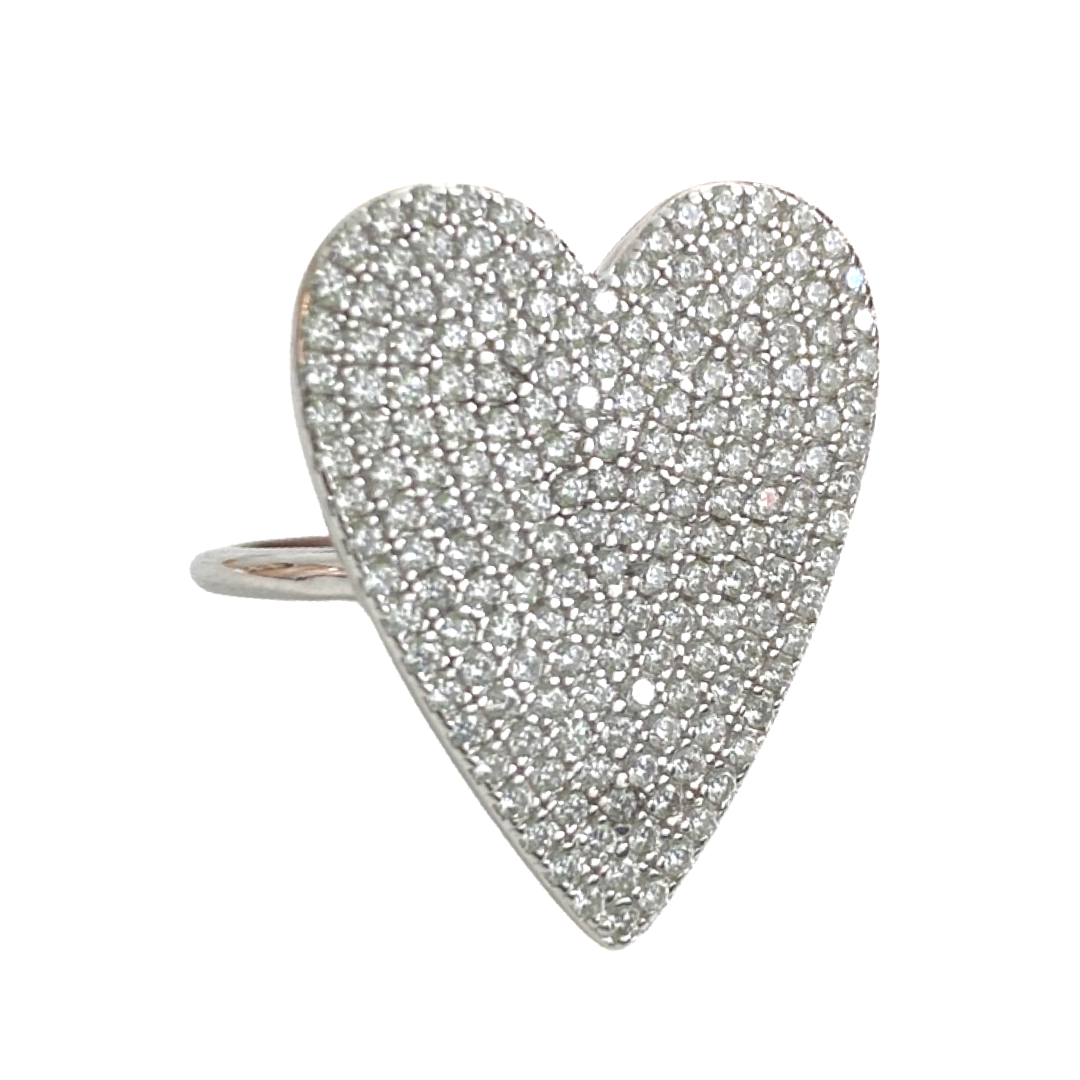 Jumbo Pave Heart Ring