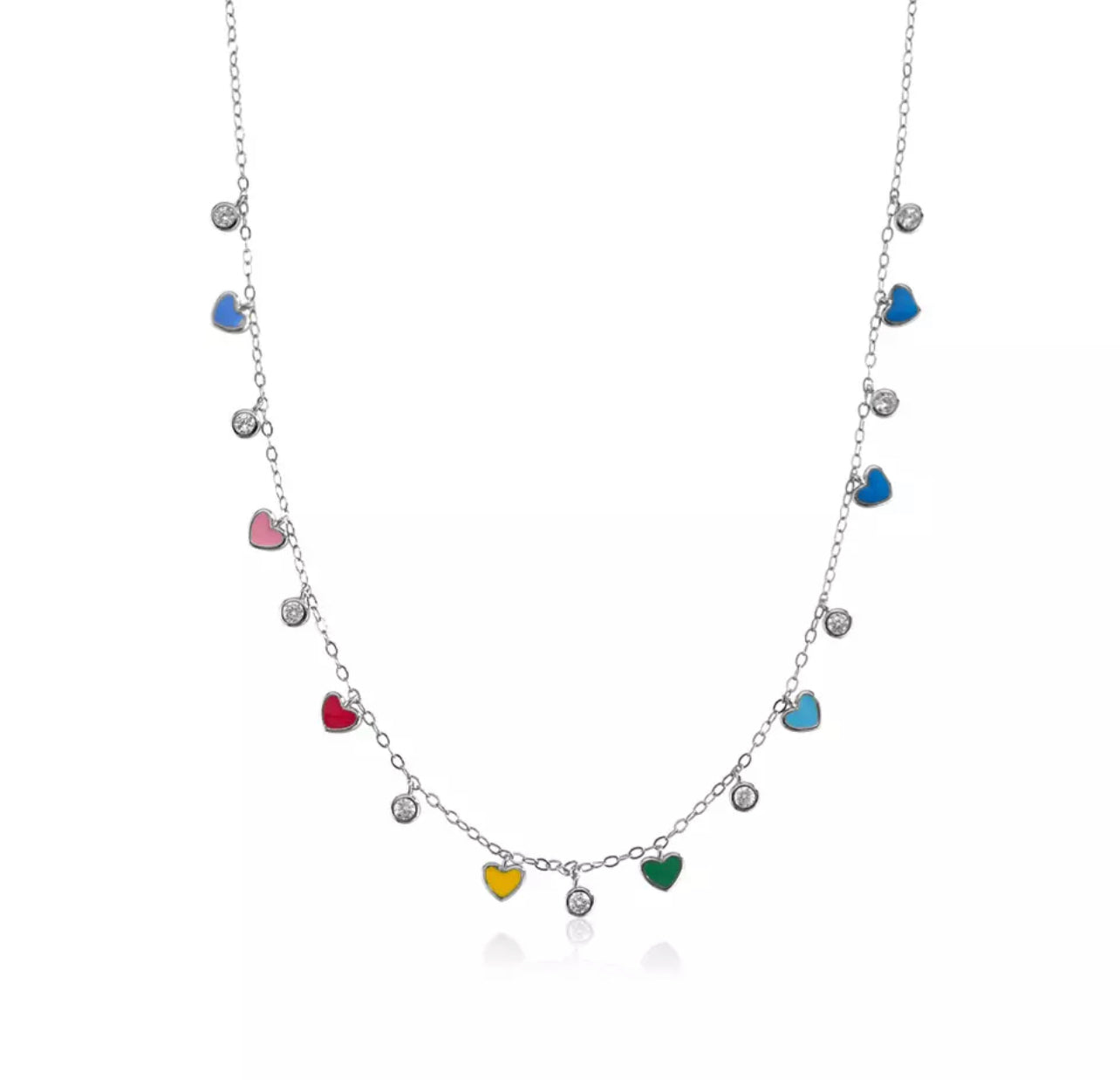 Rainbow Heart Charm Necklace