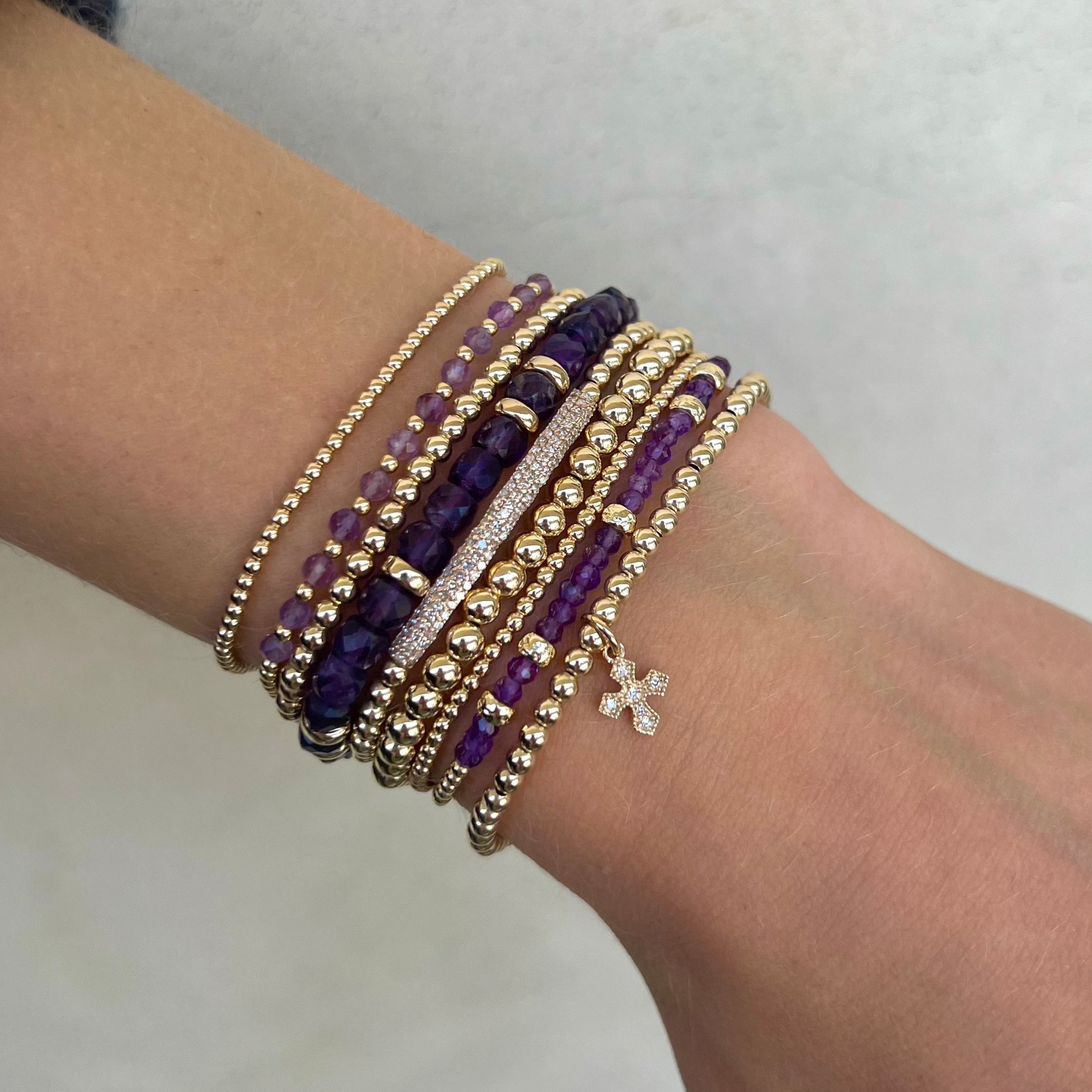 February Amethyst and Rondelle Bracelet