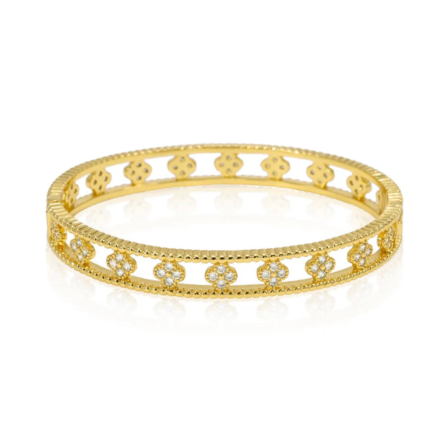 Gracie CZ Clover Bangle