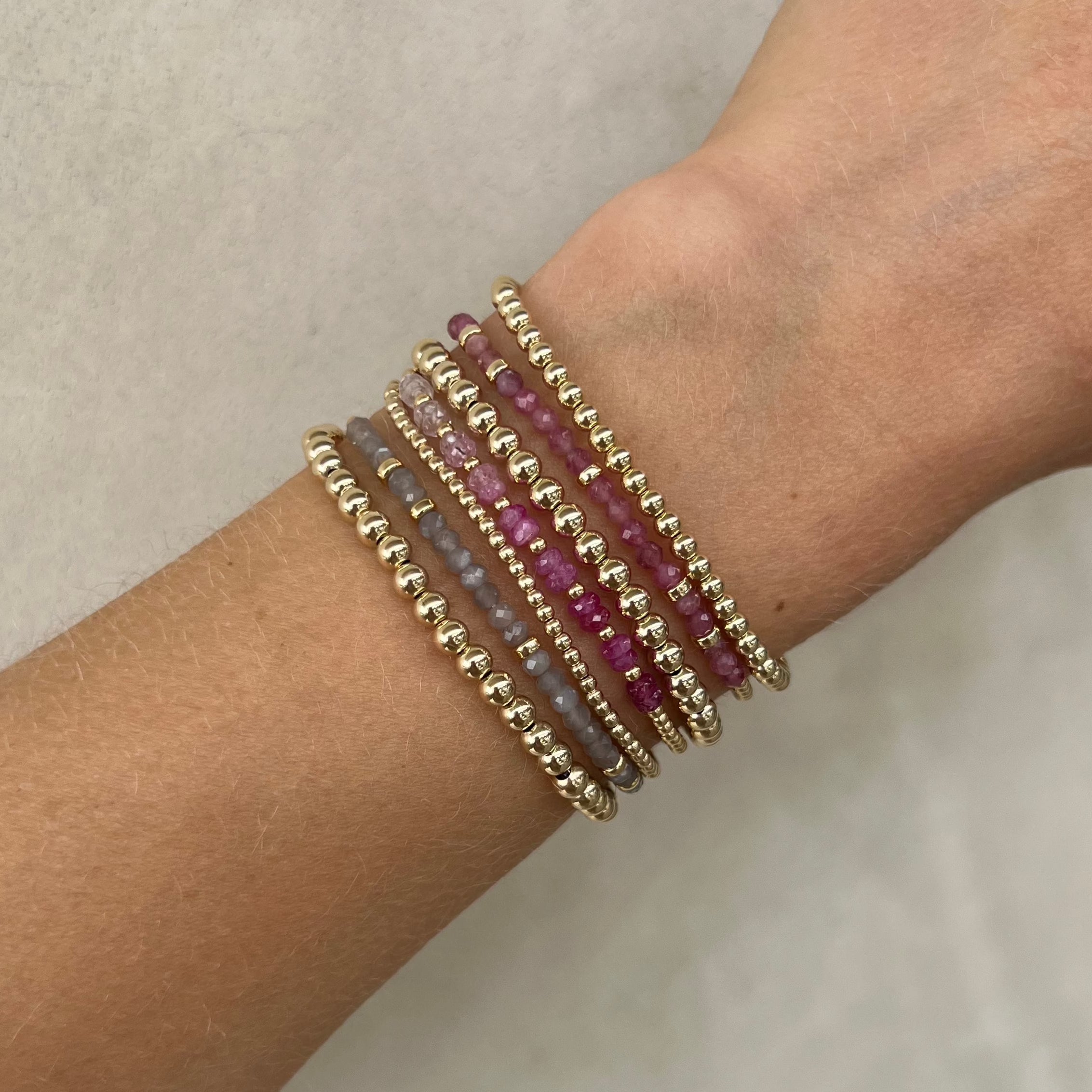 2MM Signature Bracelet with Pink Sugar Ombré Gold Pattern