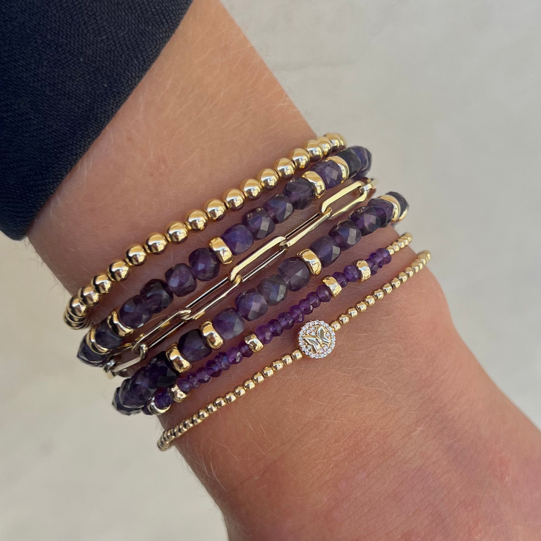 February Amethyst and Rondelle Bracelet