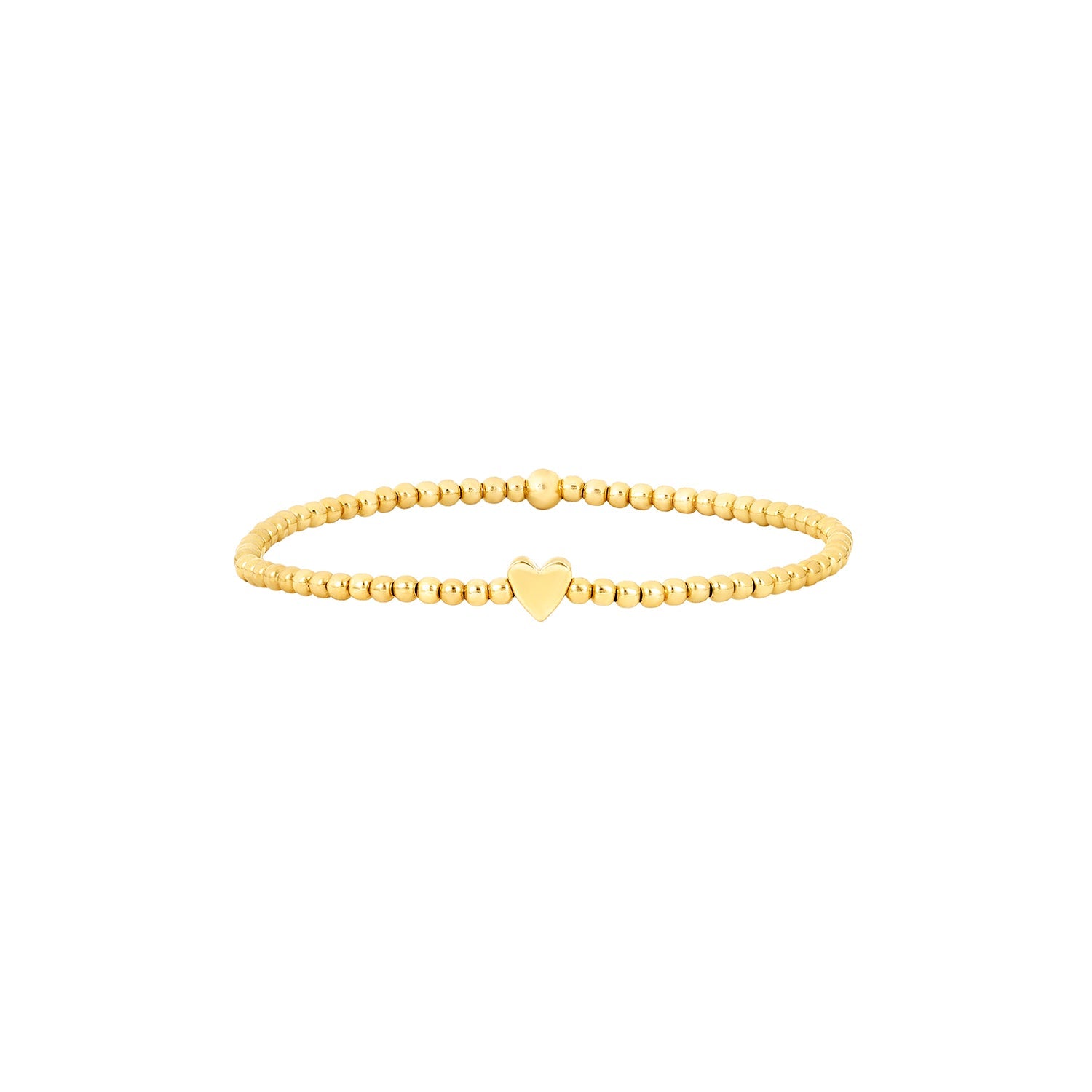 Kid's 2MM Yellow Gold Filled Bracelet with 14K Heart Bead