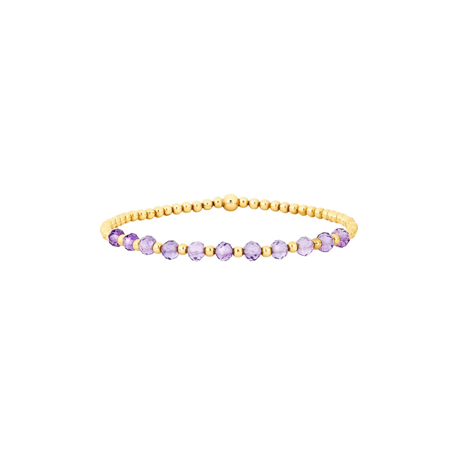 Kids 2MM Yellow Gold Filled Bracelet with Amethyst Gold Pattern