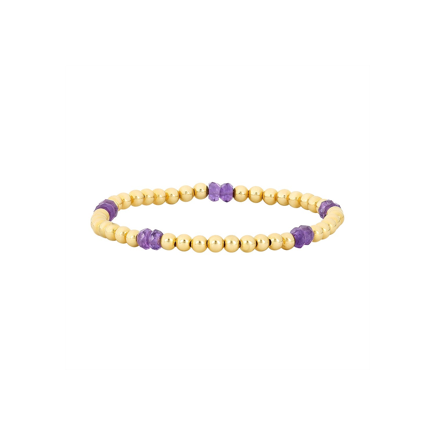 Kids 3MM Yellow Gold Filled Bracelet with Amethyst Pattern