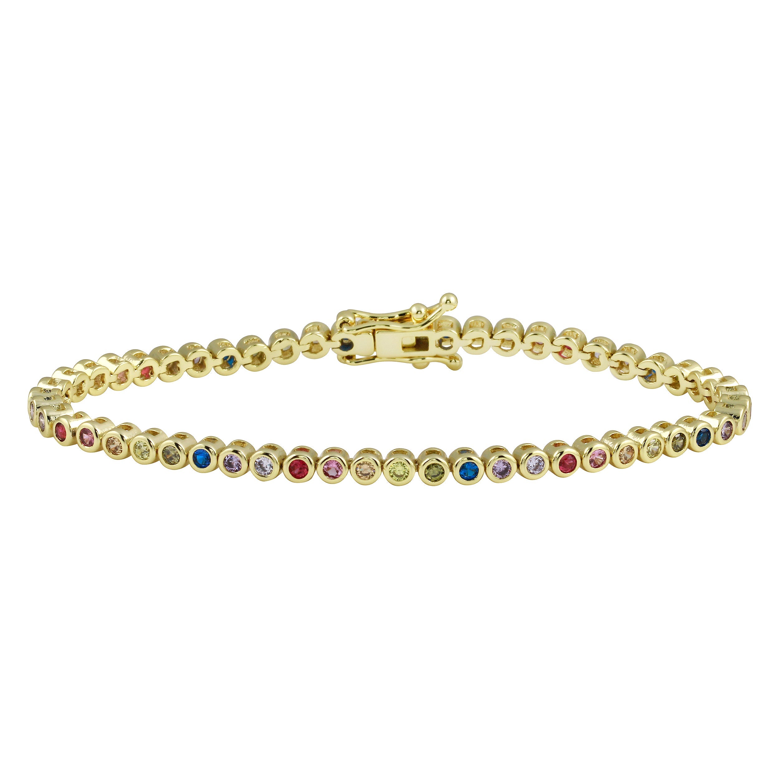 Mini Rainbow Bezel Tennis Bracelet